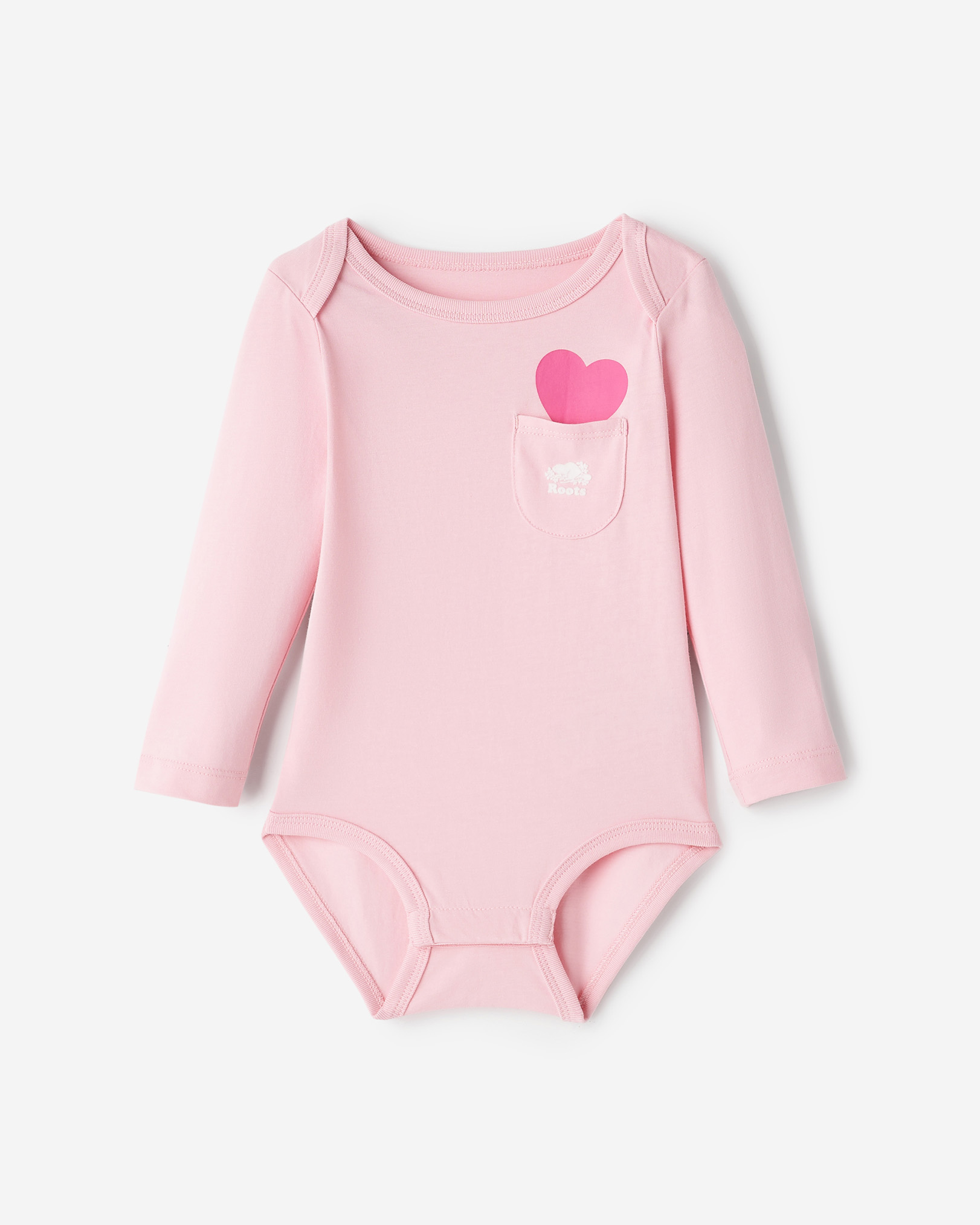 Baby Heart Pocket Bodysuit - Pink Dew