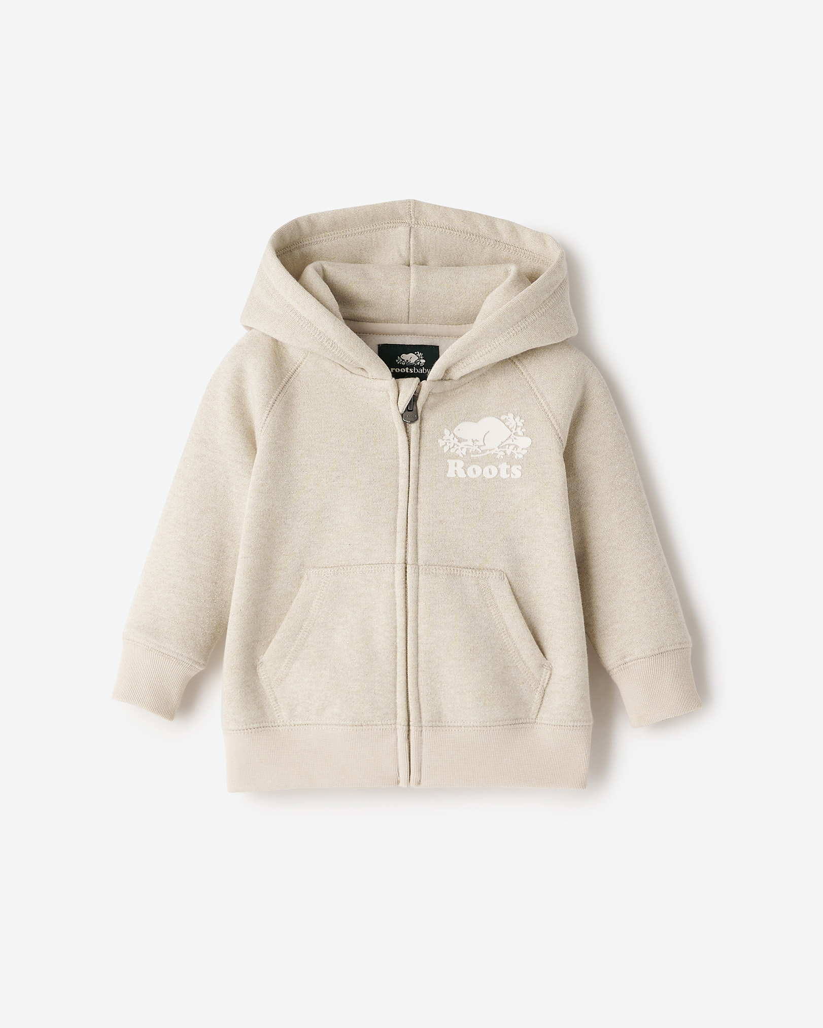 Baby Original Sparkle Zip Hoodie - Seedpearl Cream Mix