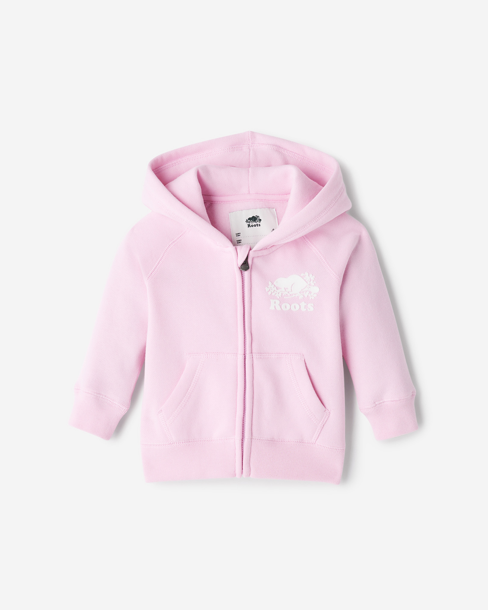 Chandail original à capuchon et glissière en coton bio pour bébés - Plume Rose Chandail original à capuchon et glissière en coton bio pour bébés - Plume Rose