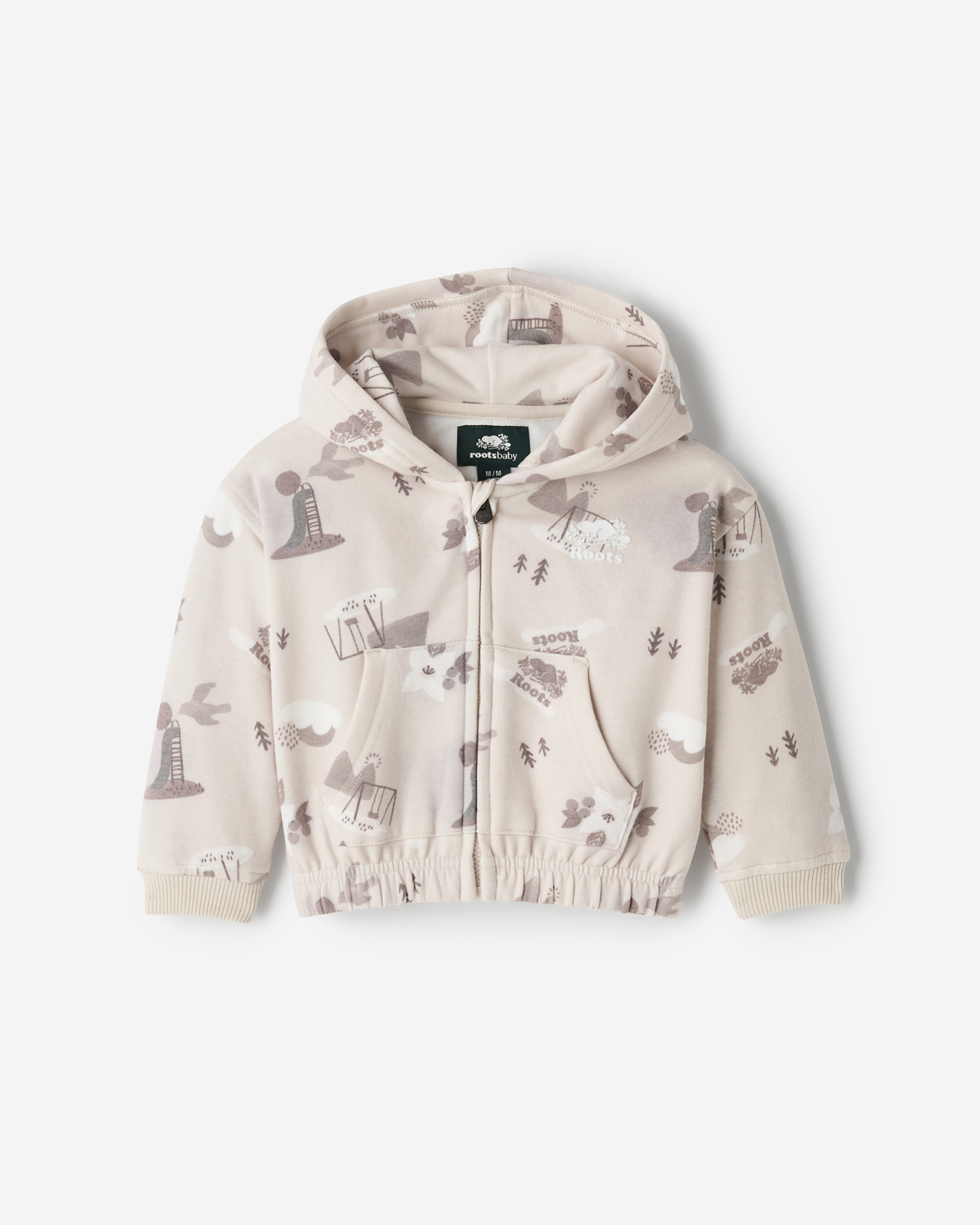 Baby Nature Playground Full Zip Hoodie - Faded Khaki