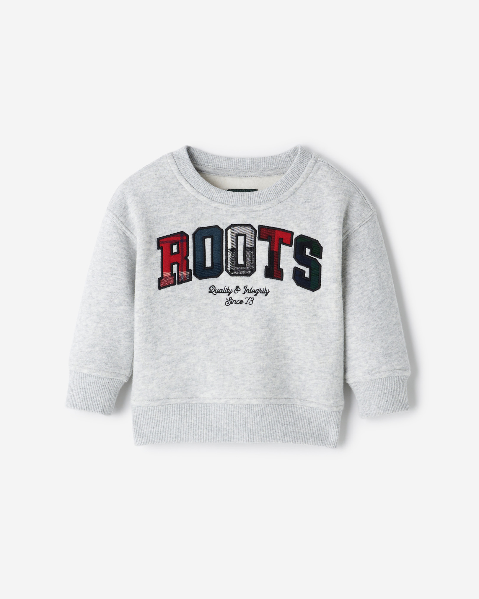 Baby Plaid Applique Crew Sweatshirt Baby Plaid Applique Crew Sweatshirt