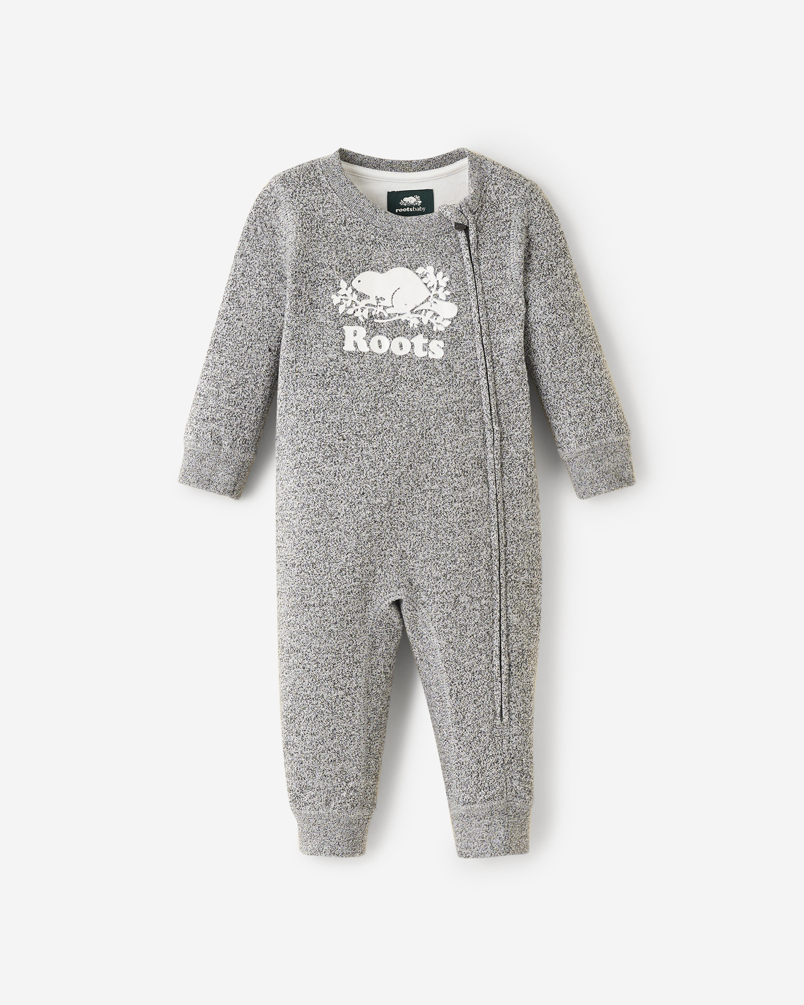 Baby Organic Original Cooper Beaver Romper - Salt & Pepper