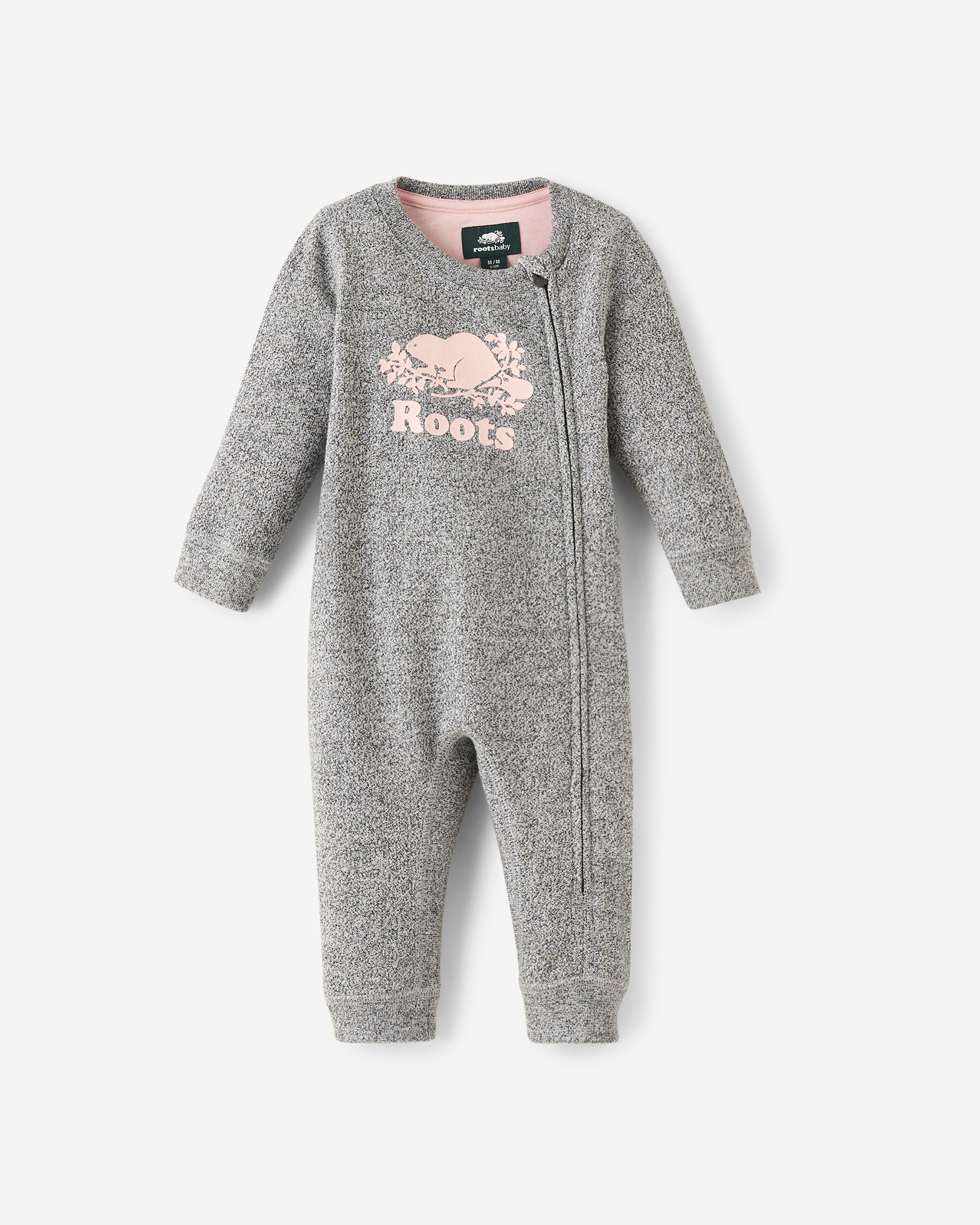 Baby Organic Original Cooper Beaver Romper - Salt & Pepper