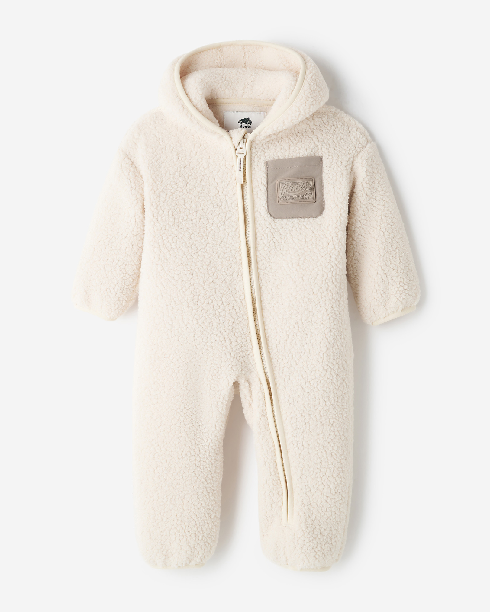 Baby Alta Shearling Fleece Romper - Snowdrift White