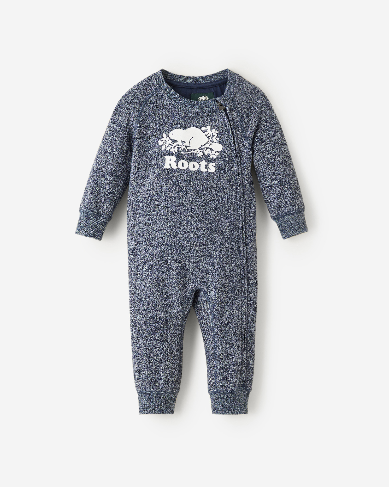 Baby Organic Original Cooper Beaver Romper - Navy Blazer Pepper
