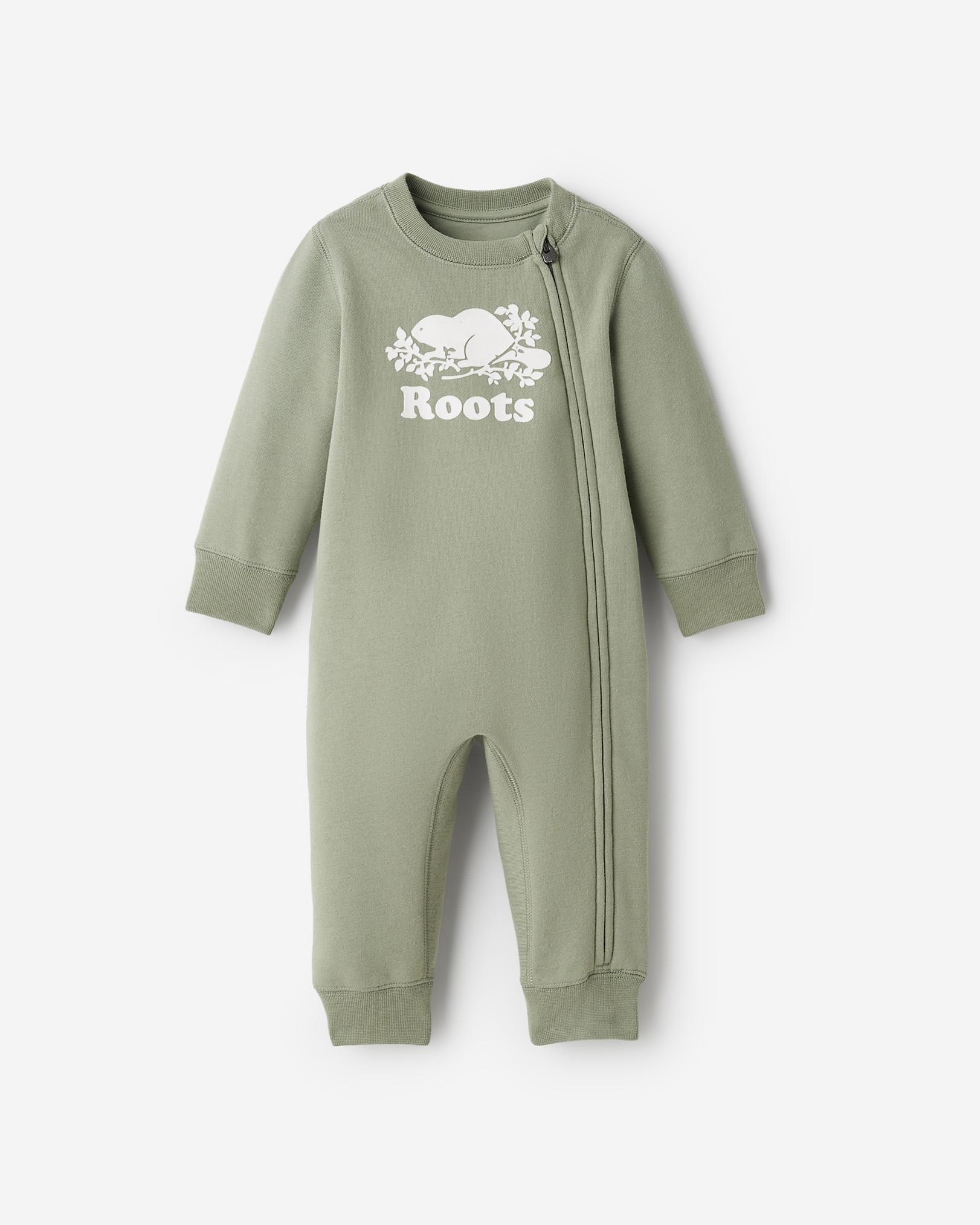 Baby Organic Original Cooper Beaver Romper - Shadow Green