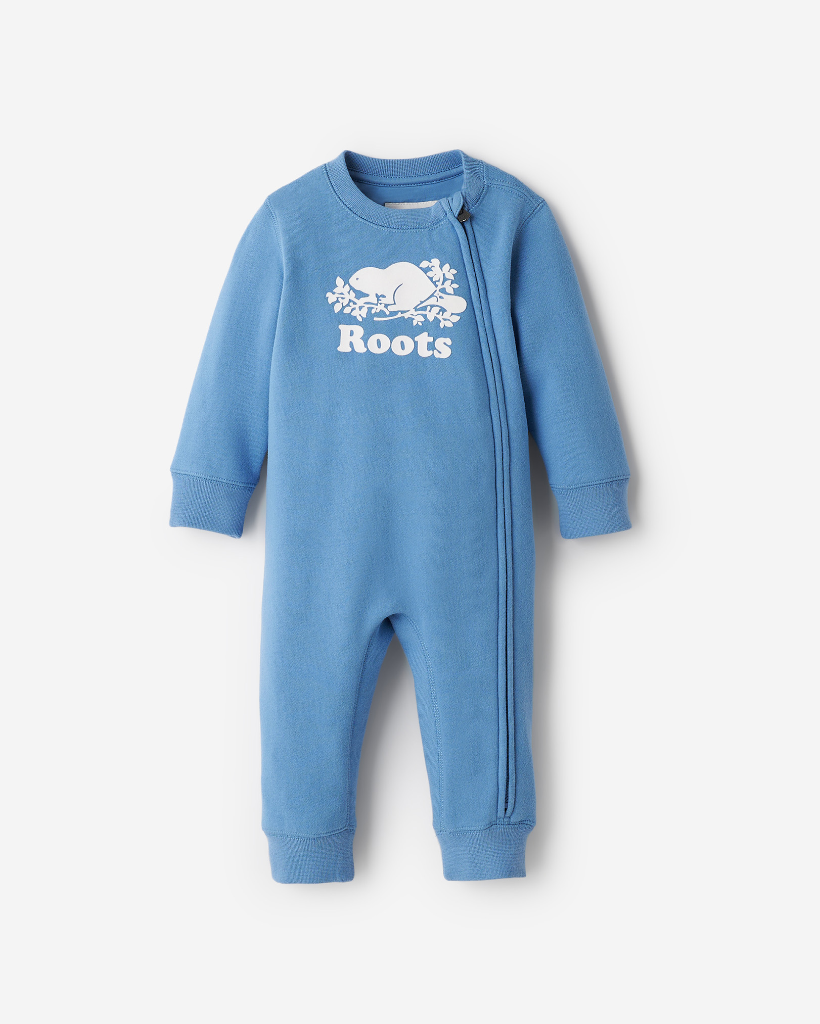 Baby Organic Original Cooper Beaver Romper - Gulf Blue