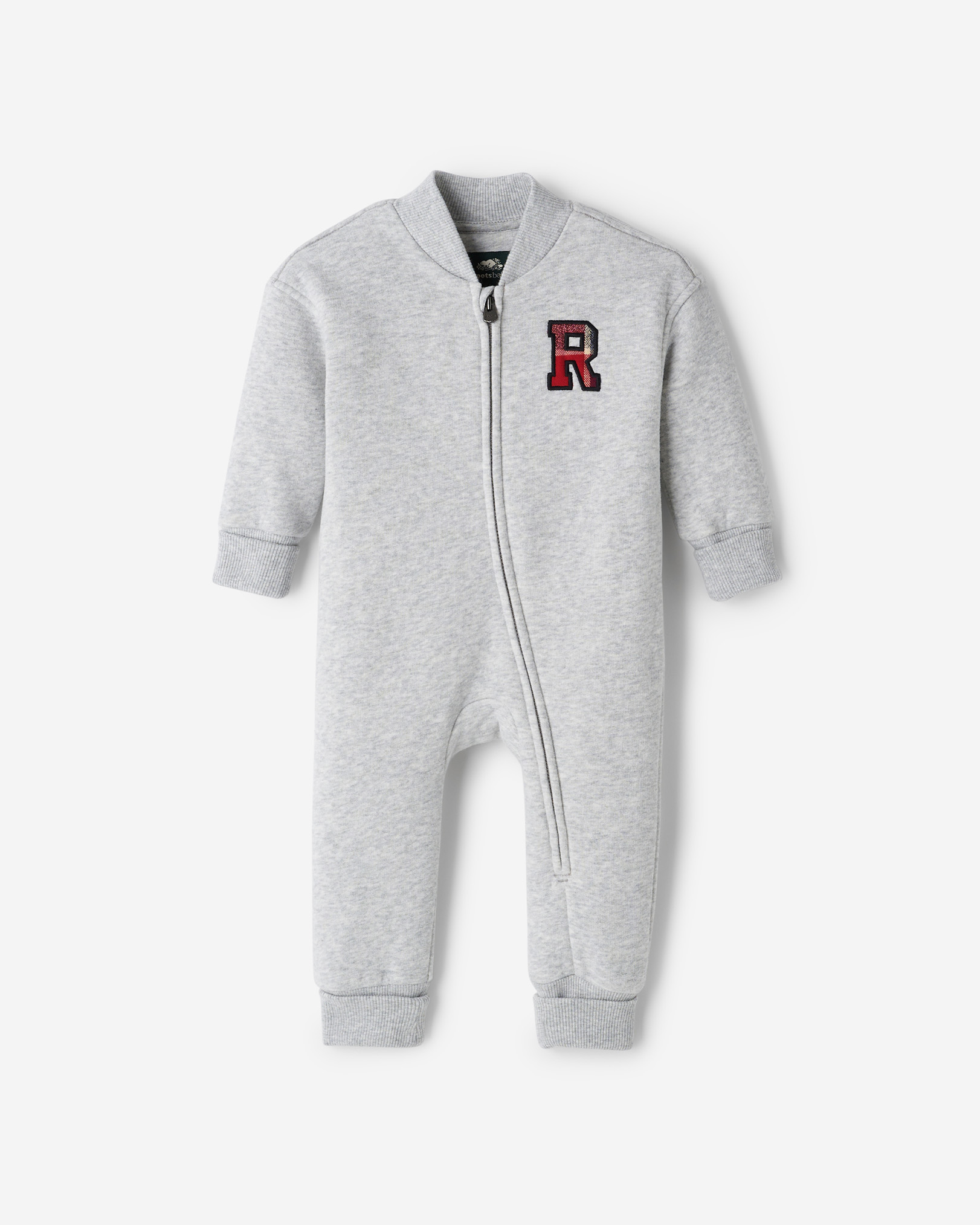 Baby Plaid Applique Romper - Athletic Grey Mix