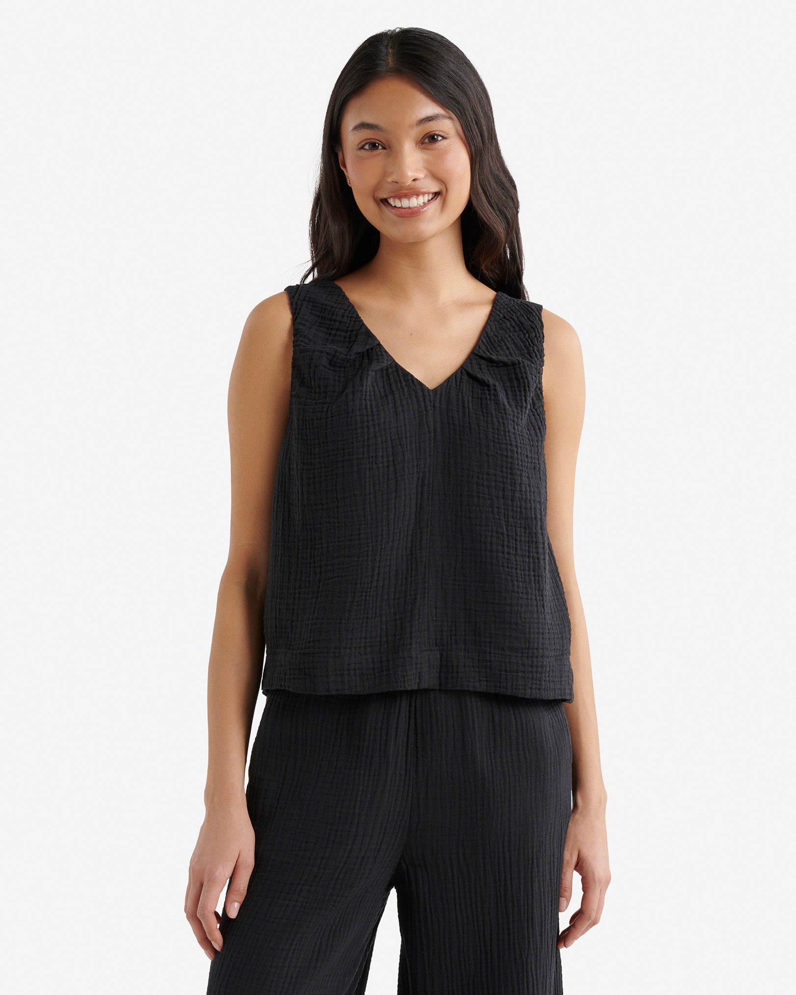 Isla Cotton Gauze Gathered Tank