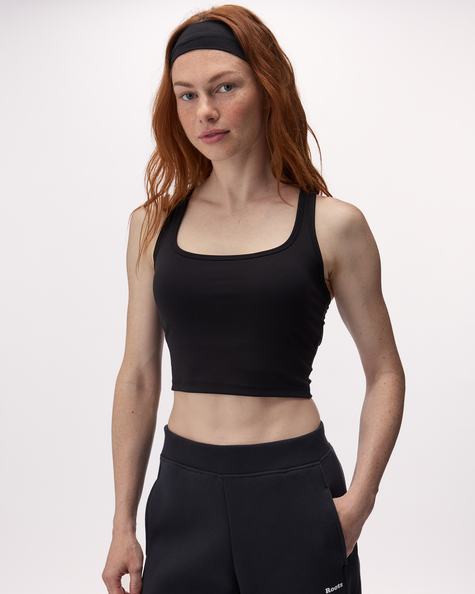 Active Knit Cropped Tank - Black Active Knit Cropped Tank - Black