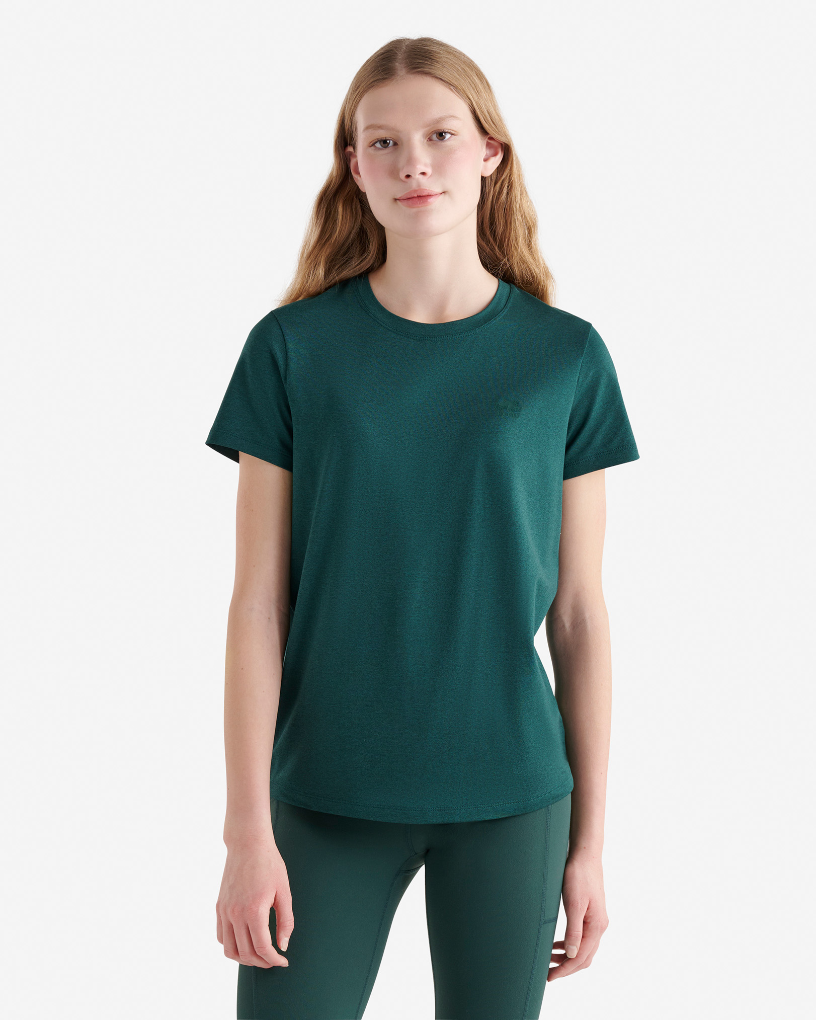 Renew Knit Short Sleeve Top - Varsity Green Mix