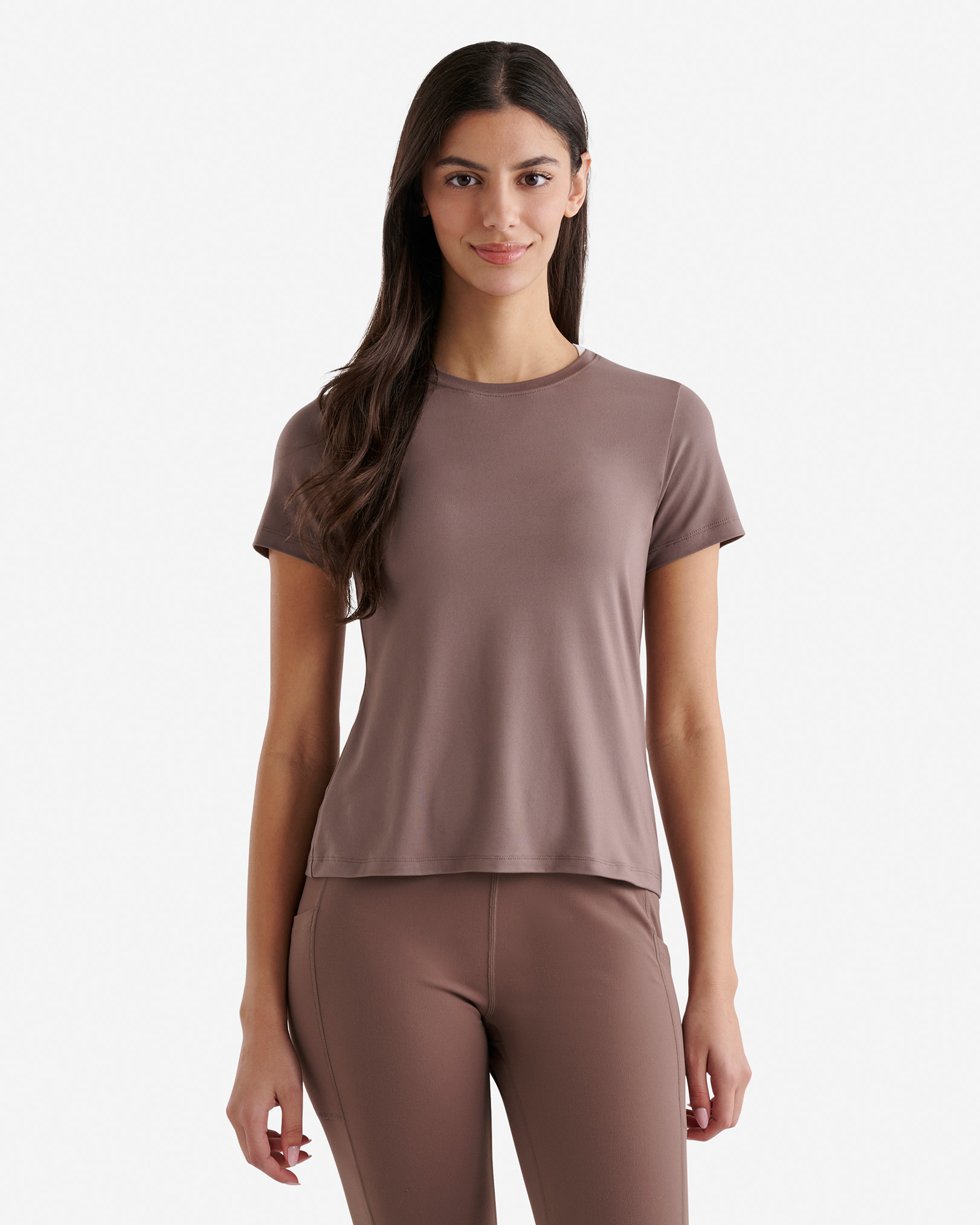 Renew Knit Short Sleeve T-Shirt - Cinder Brown