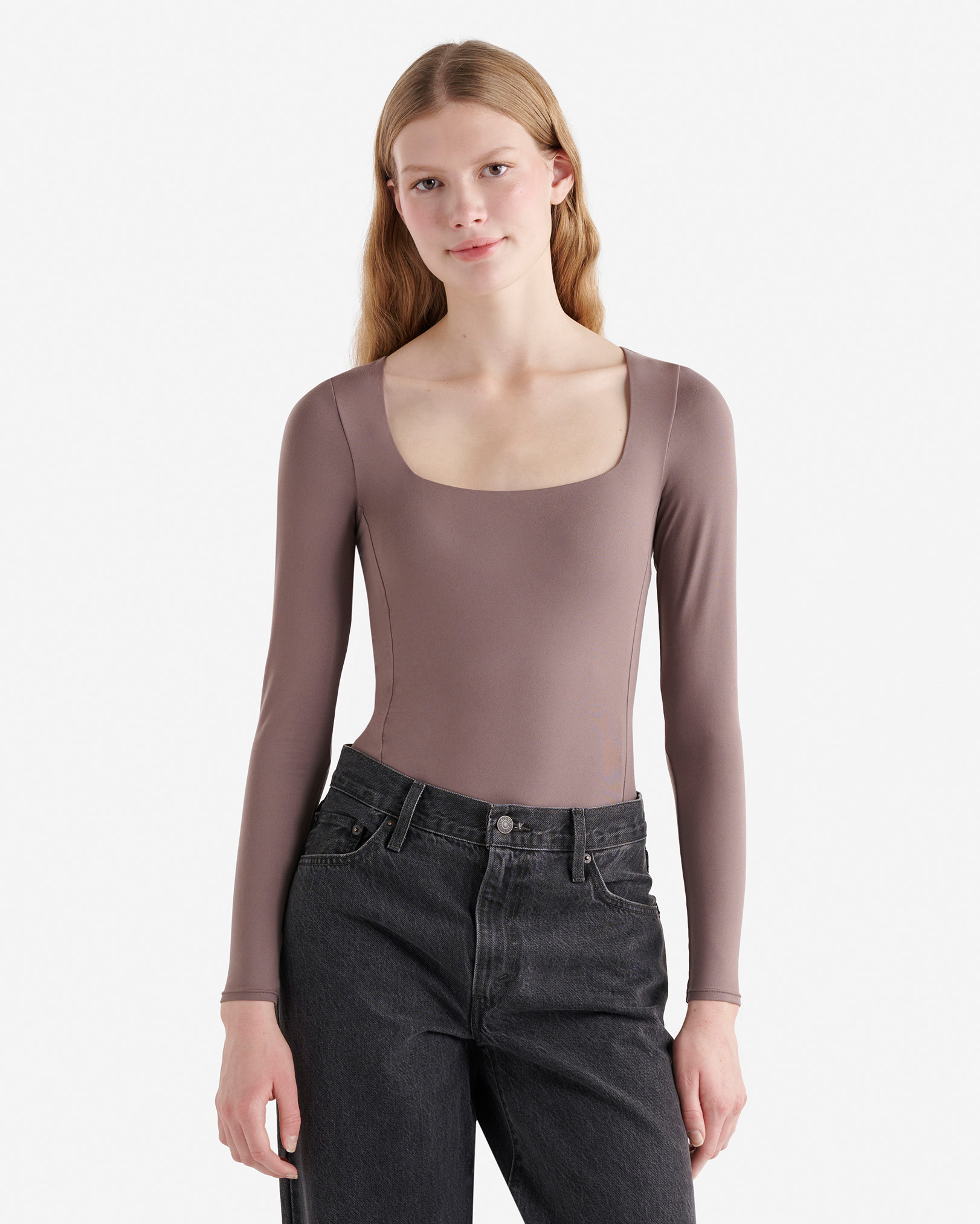 Renew Long Sleeve Bodysuit - Cinder Brown