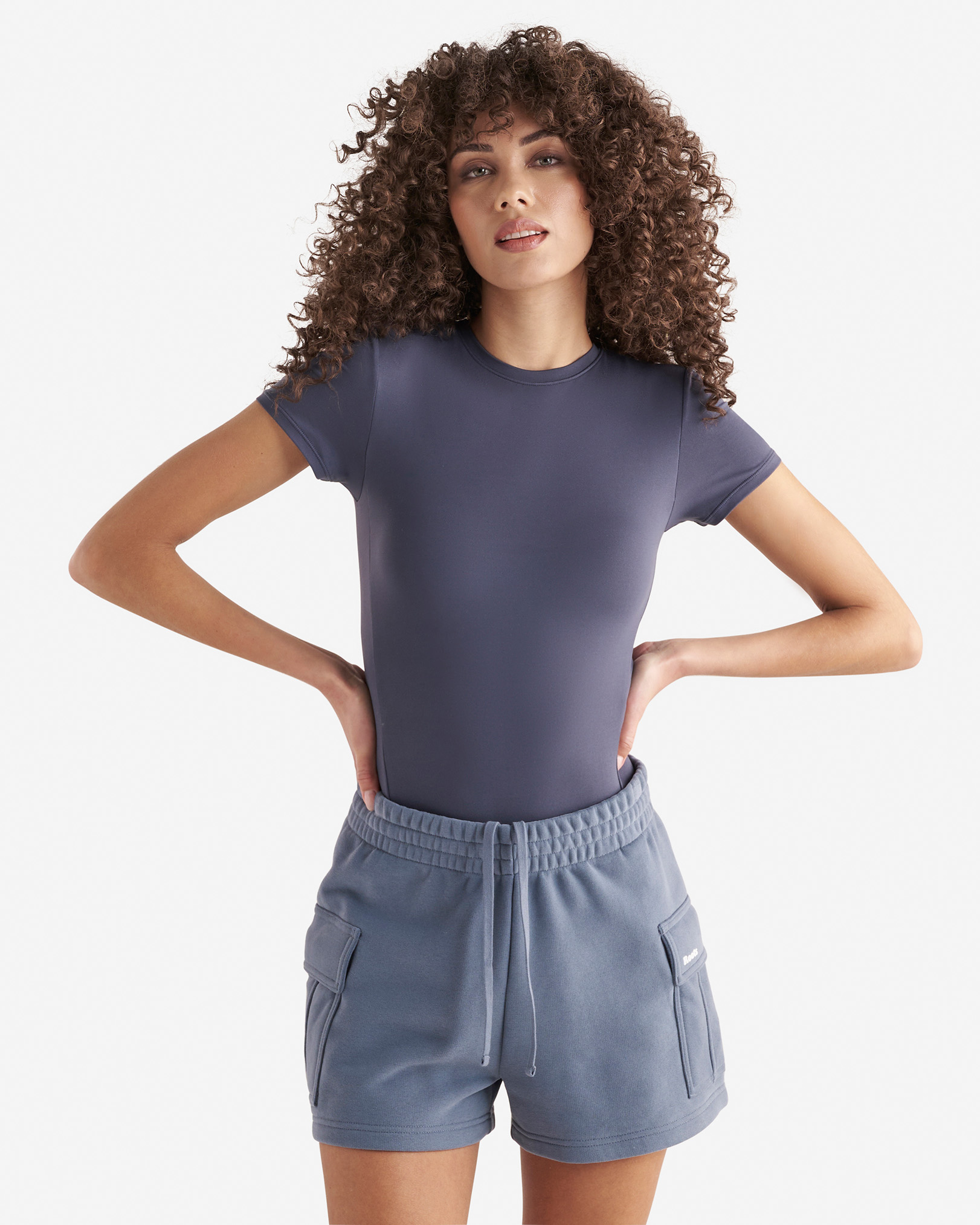 Renew Knit T-Shirt Bodysuit - Dusty Blue