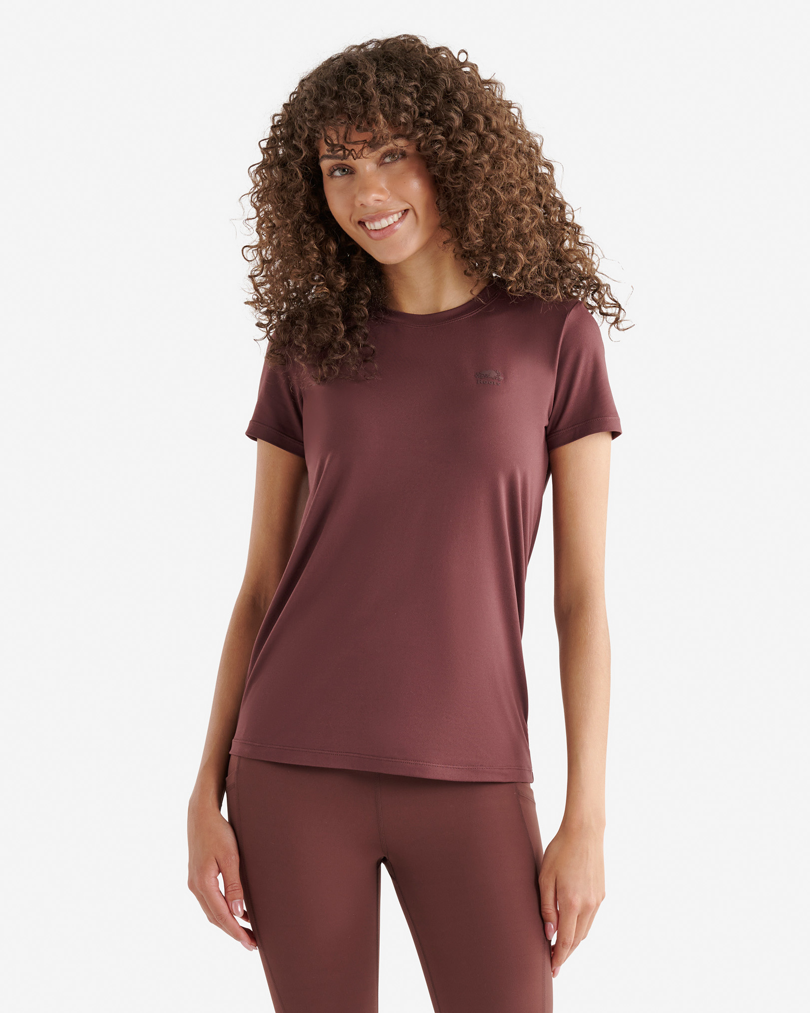 Renew Knit Short Sleeve Top - Hazelnut Brown