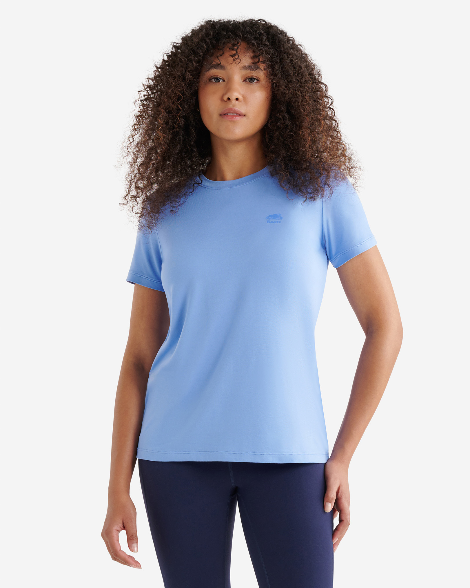 Renew Knit Short Sleeve Top - Feather Blue