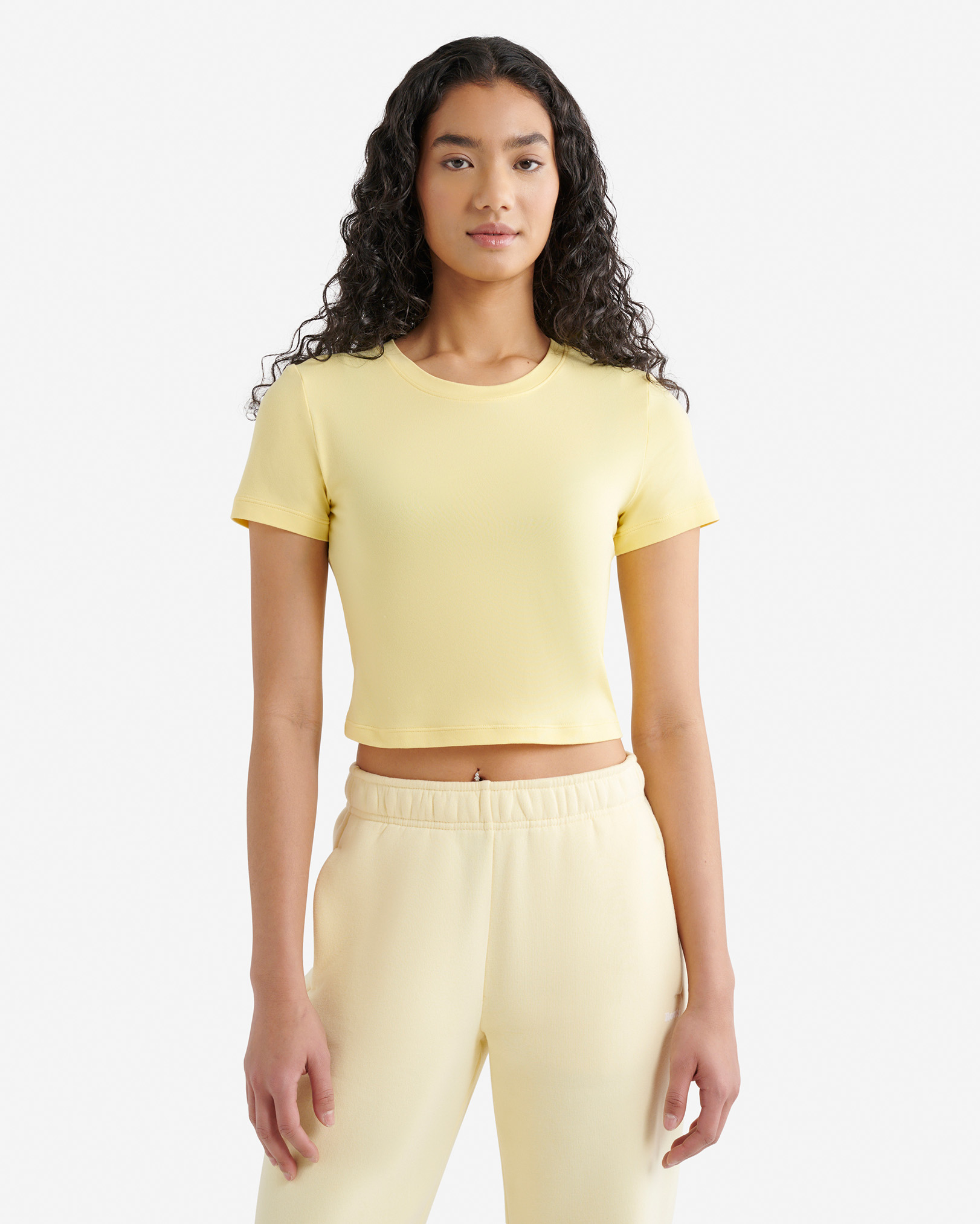 Renew Knit Crop T-Shirt - Sunshine Yellow