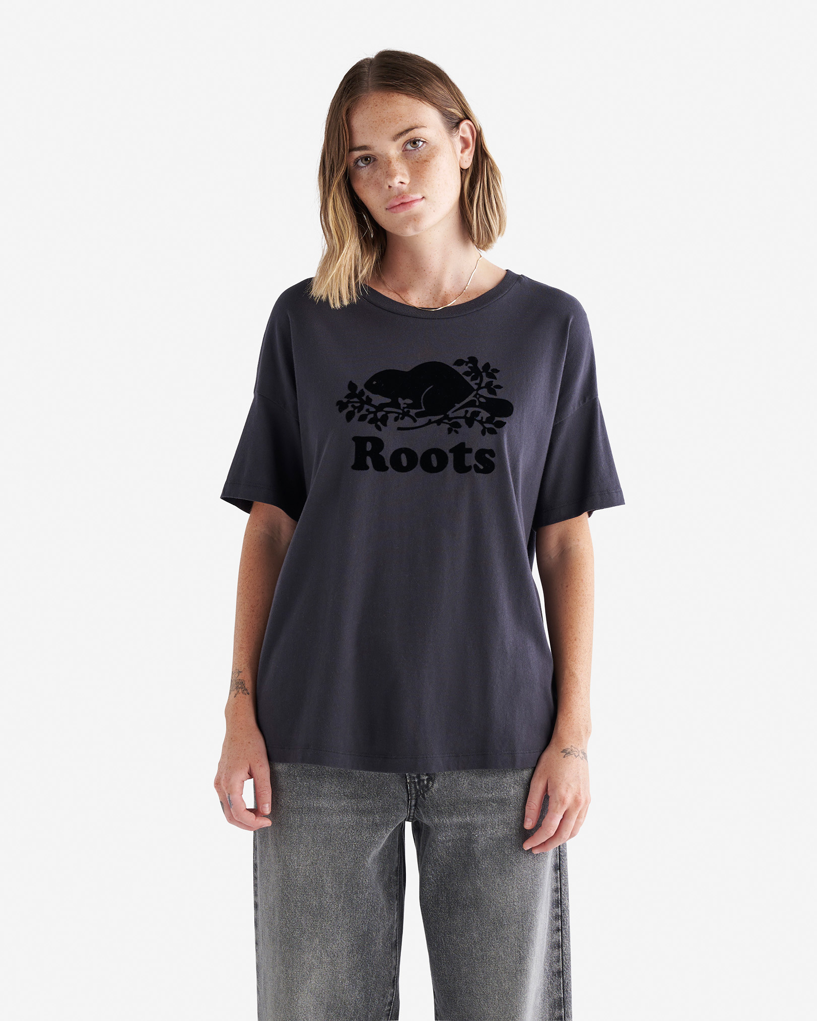 Womens Organic Relaxed Cooper T-shirt - Graphite