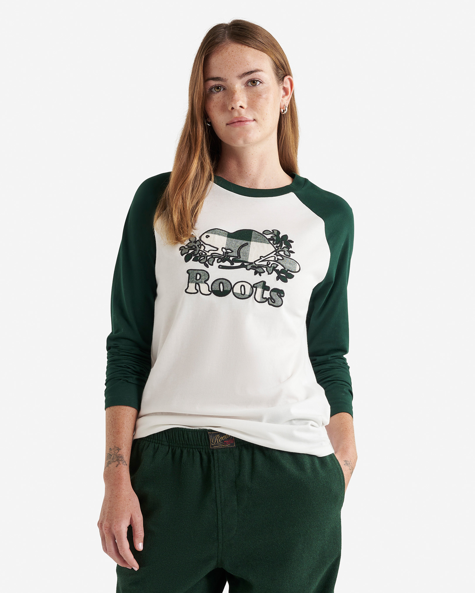 Womens Cooper Plaid Long Sleeve T-Shirt - Varsity Green