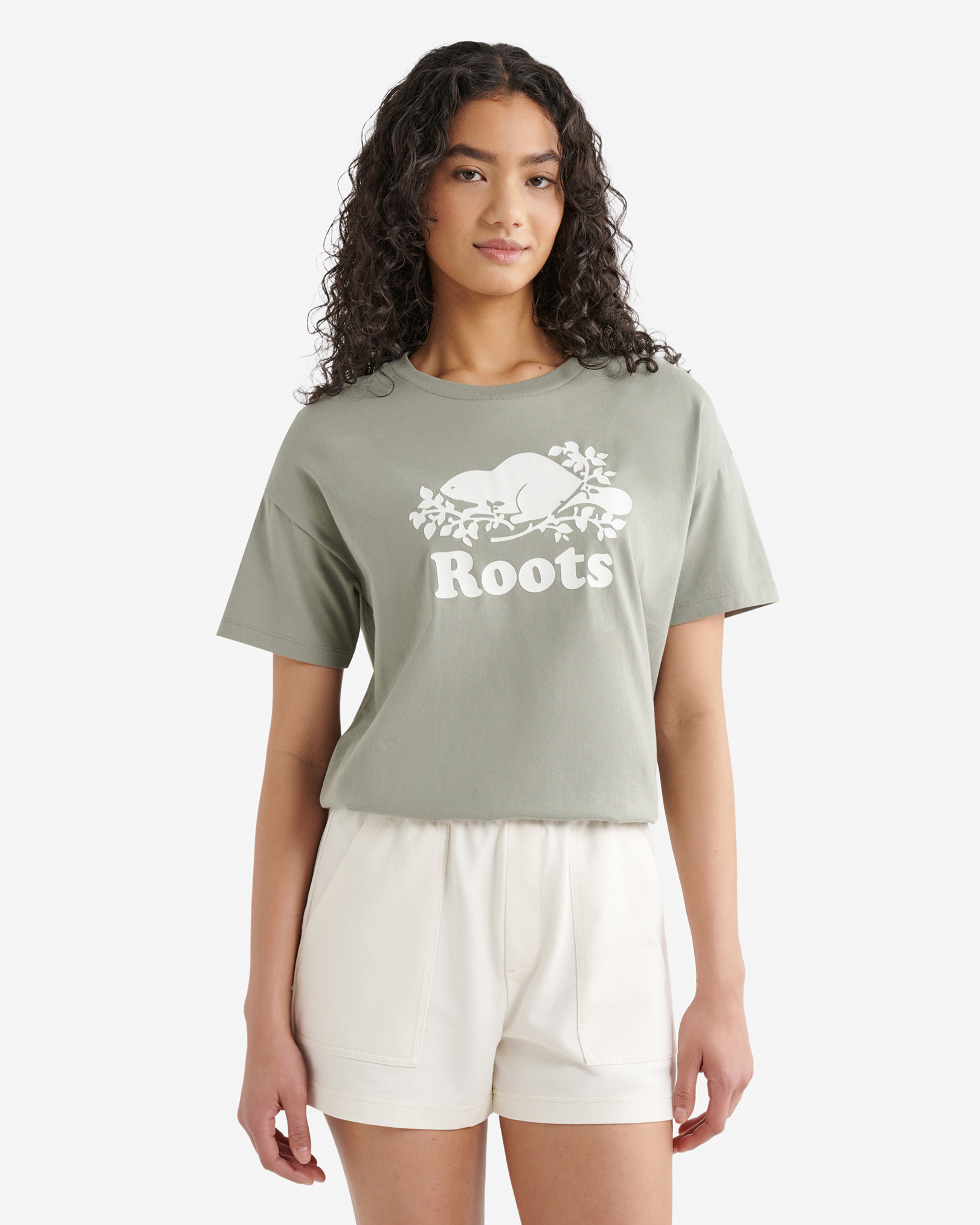 Womens Organic Relaxed Cooper T-Shirt - Shadow Green