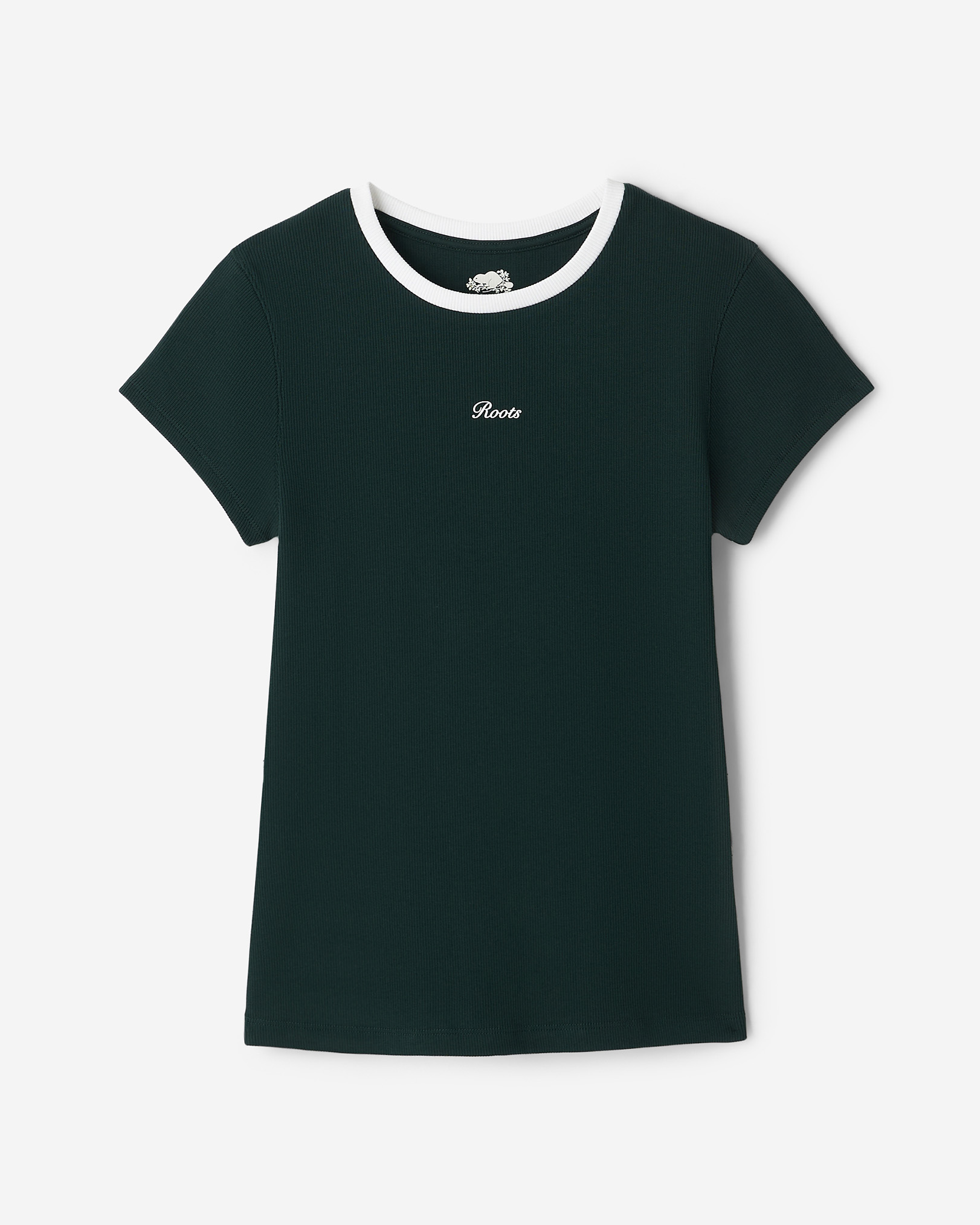 Roots Rib Short Sleeve T-Shirt - Varsity Green