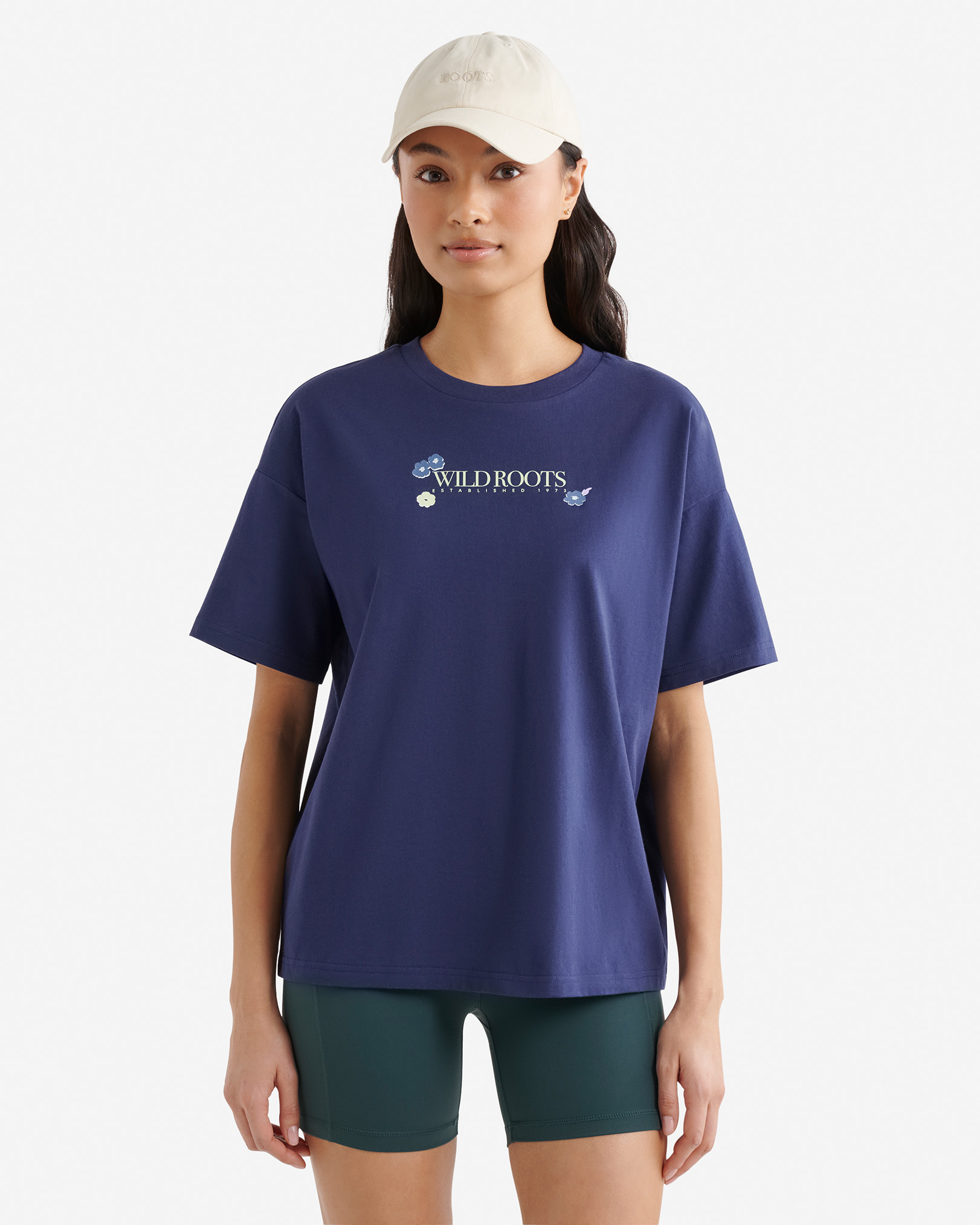 Womens Wild Roots T-Shirt - Indigo Ink