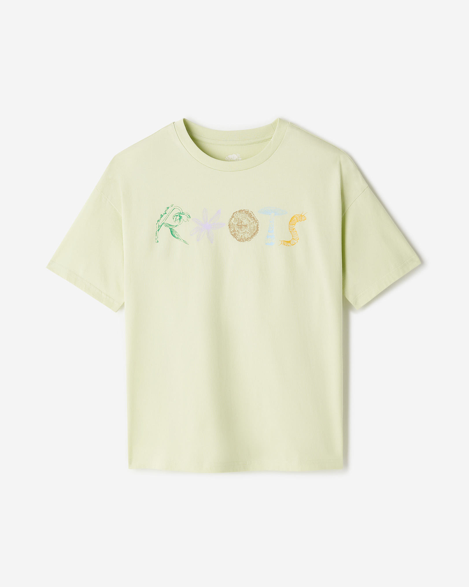 Womens Roots Nature Stamp T-Shirt - Faded Jade