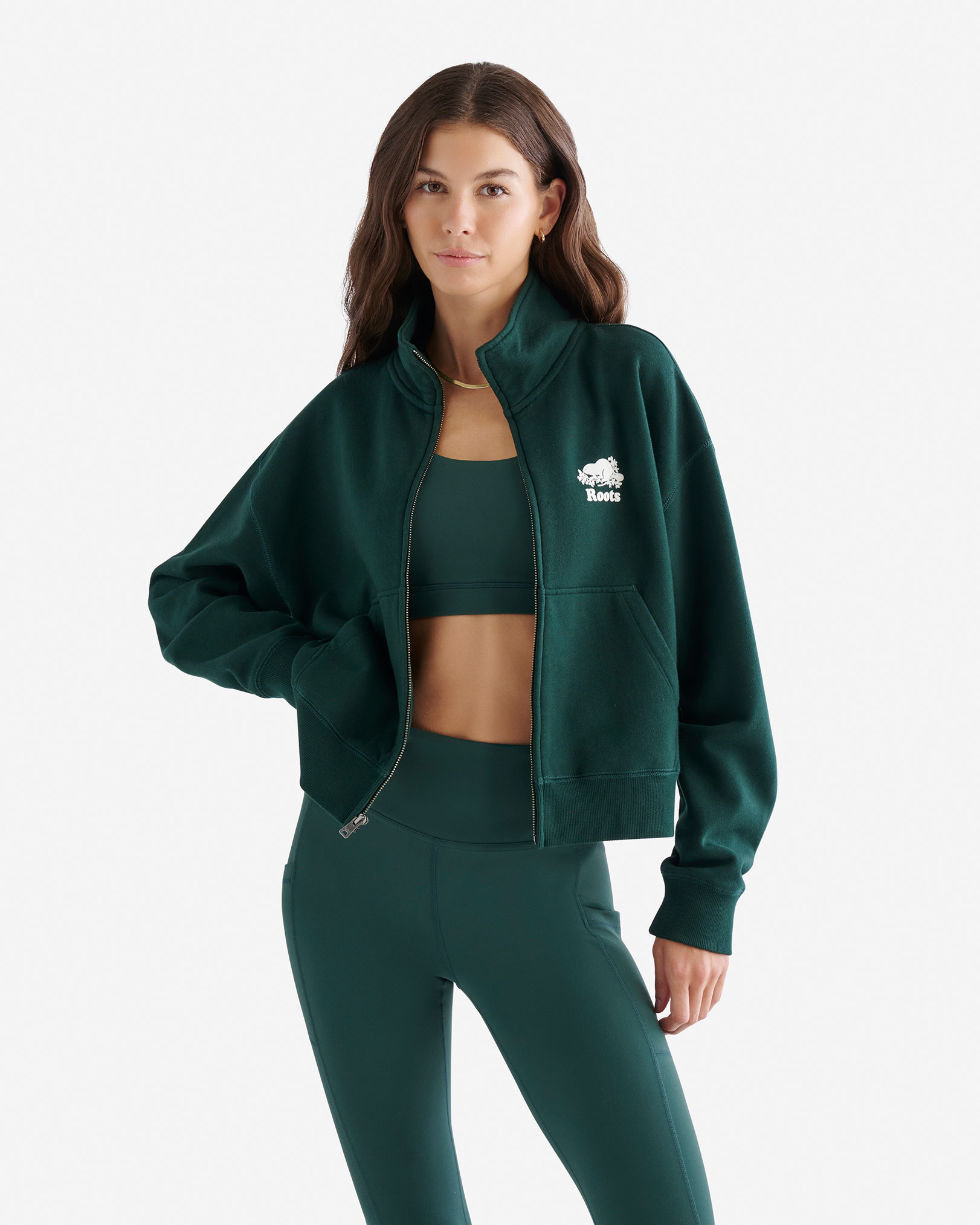 Organic Cooper Track Full Zip Jacket - Varsity Green