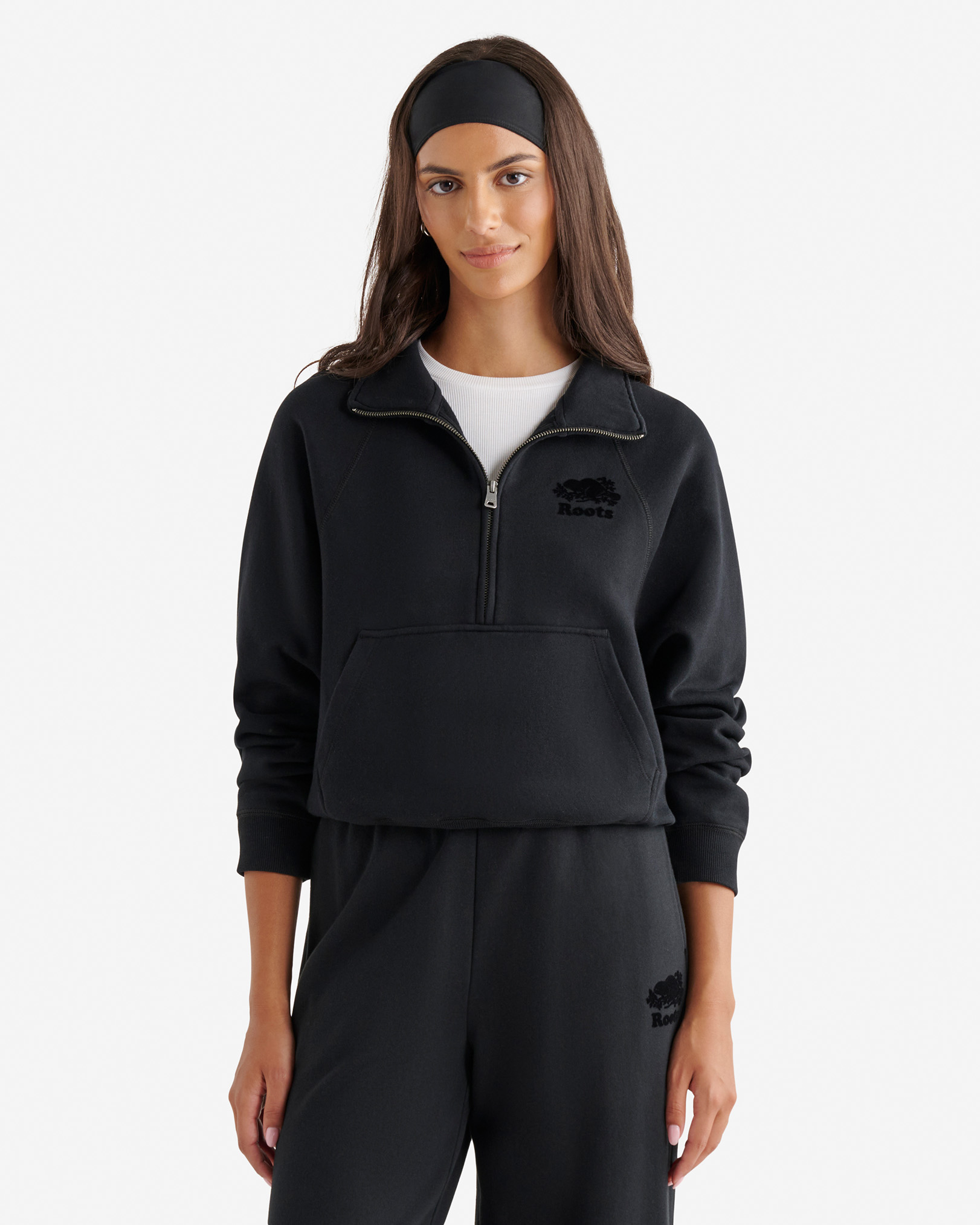 Organic Cooper Quarter Zip - Black