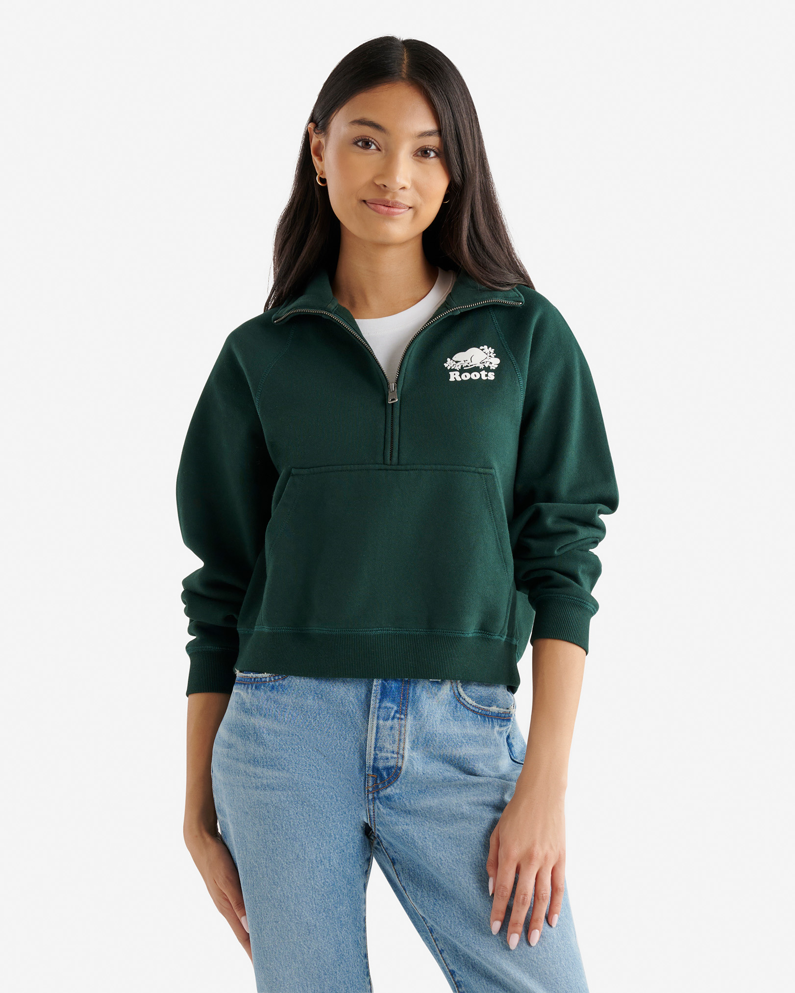 Organic Cooper Quarter Zip - Varsity Green
