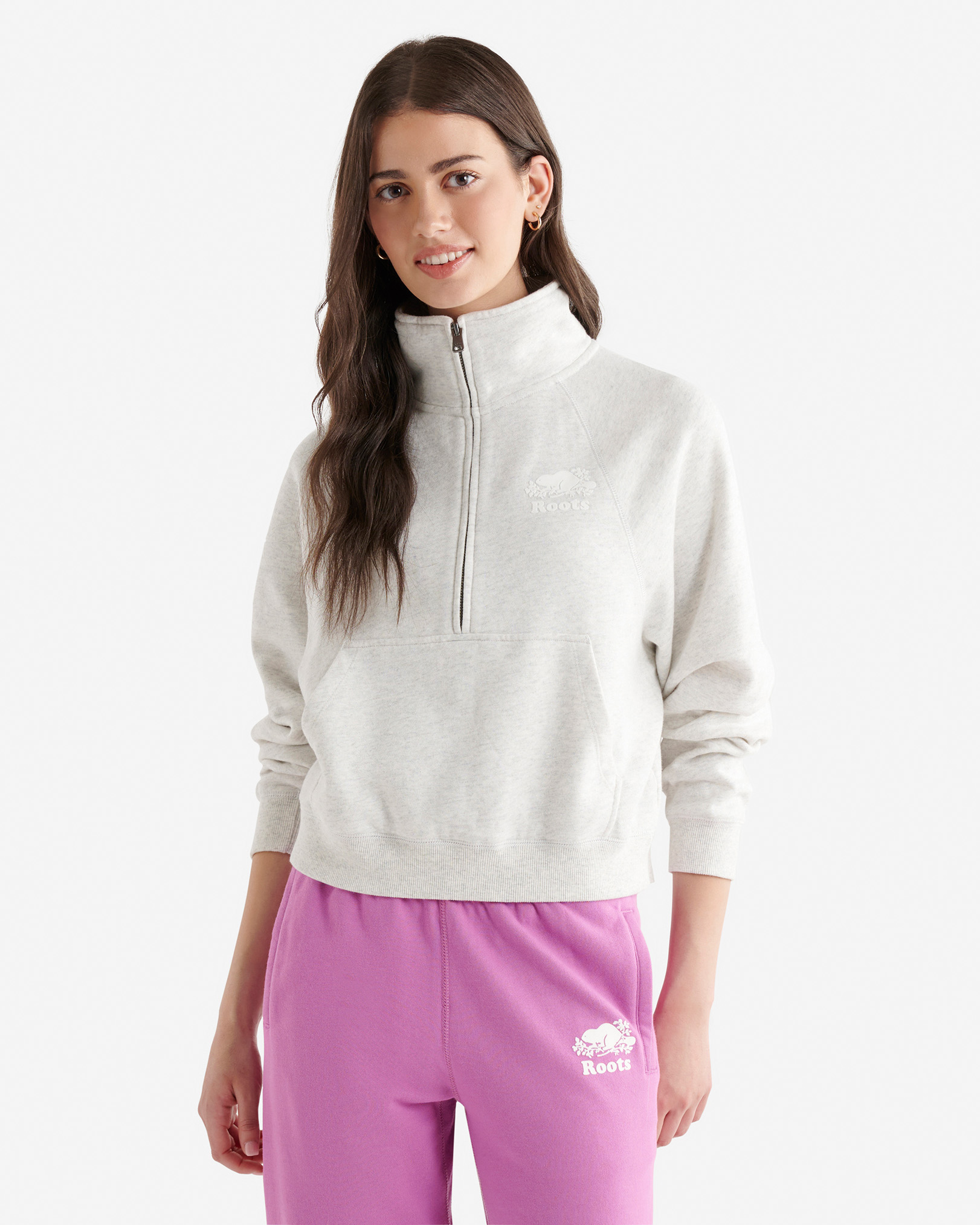 Organic Cooper Quarter Zip - White Mix