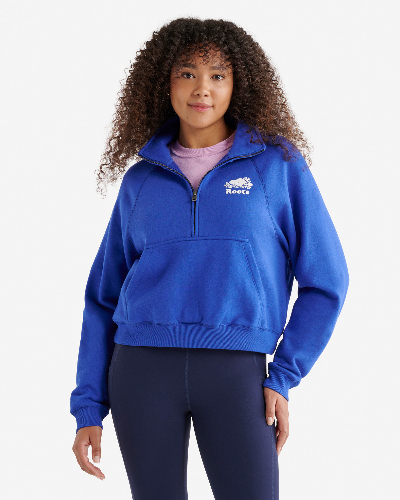 Organic Cooper Quarter Zip - Sapphire Blue