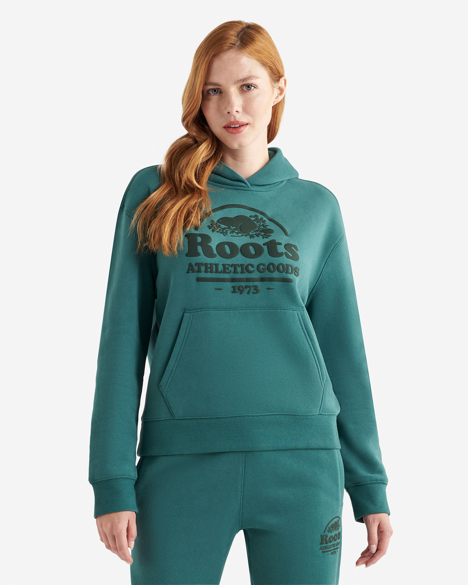 Womens Heritage Beaver Hoodie - Jasper Green