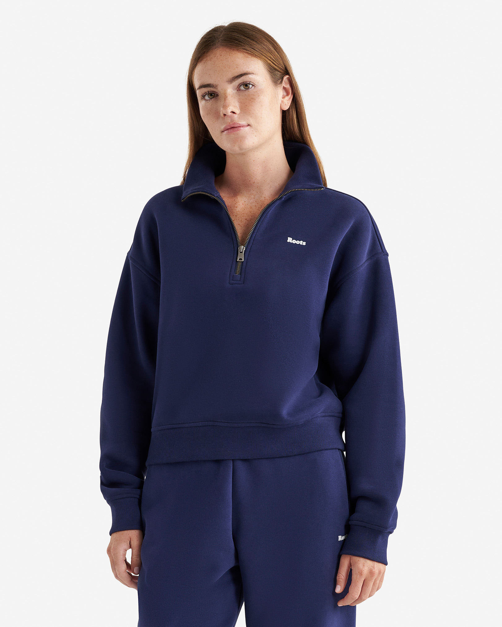 Cloud Quarter Zip - Indigo Ink