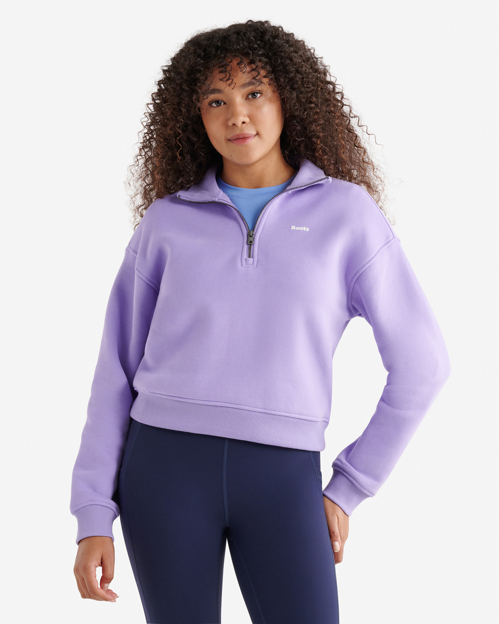 Cloud Quarter Zip - Violet Tulip