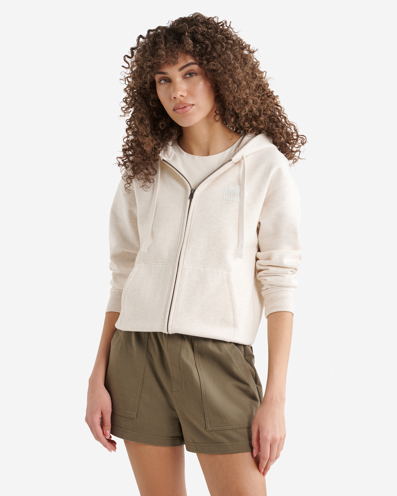 Organic Original Relaxed Full Zip Hoodie - Oatmeal Mix