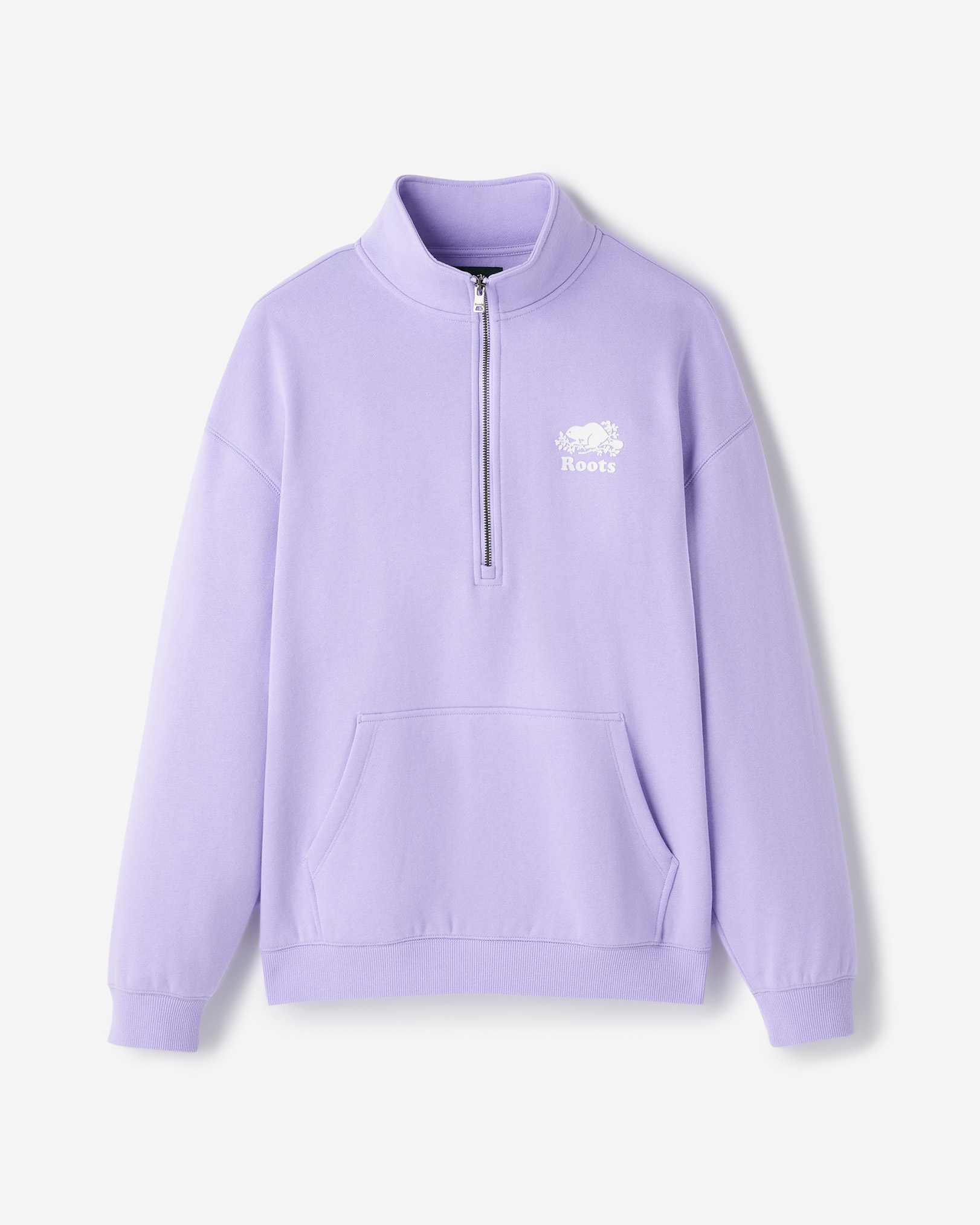 Organic Cooper Relaxed Quarter Zip Stein - Lavender