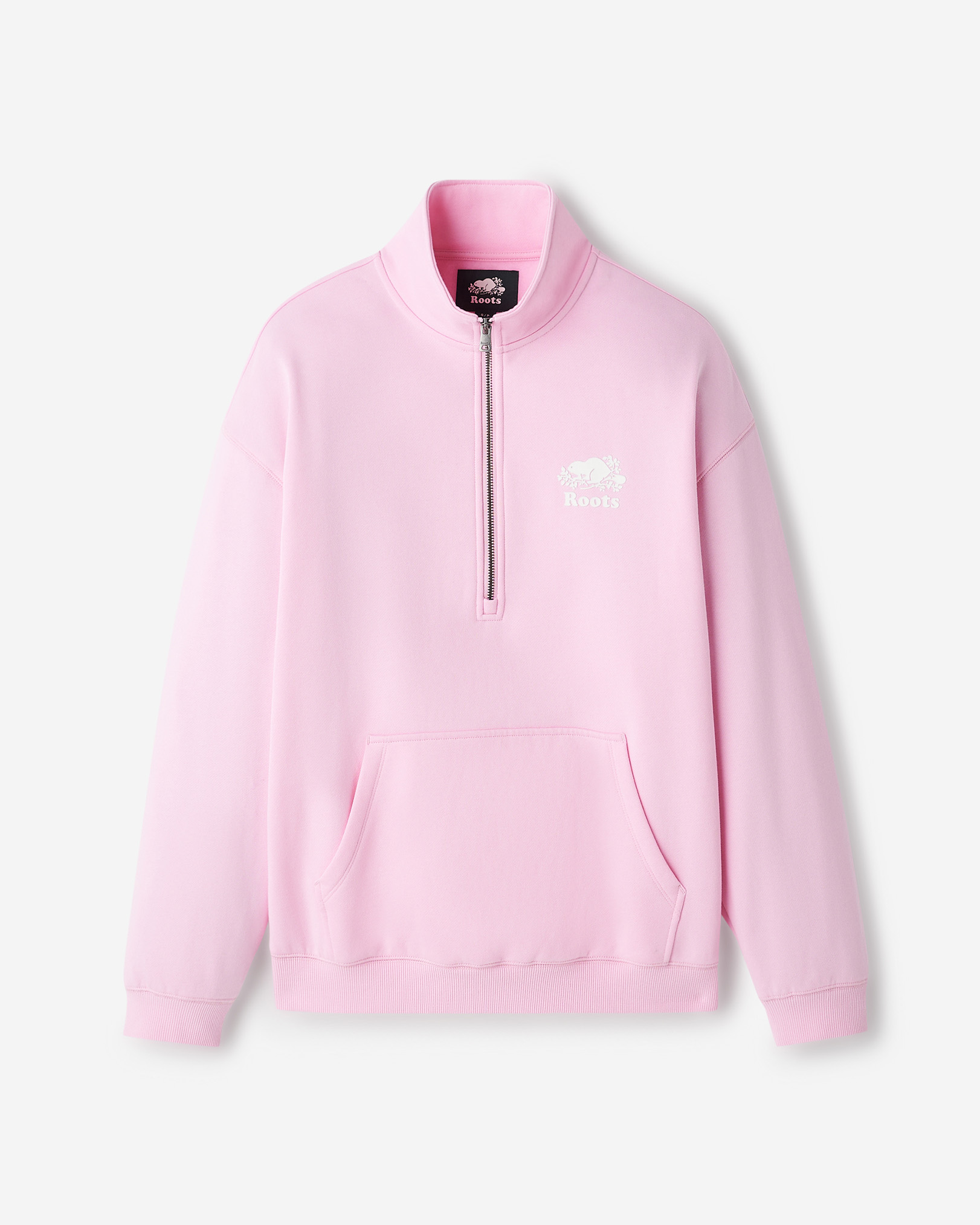 Organic Cooper Relaxed Quarter Zip Stein - Cotton Candy
