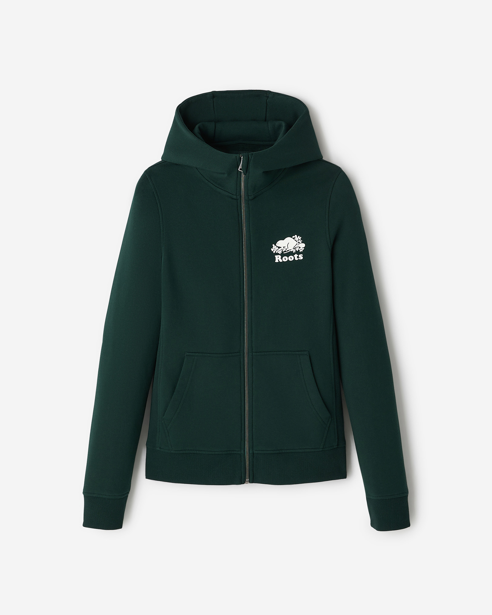 Organic Cooper Slim Full Zip Hoodie - Varsity Green