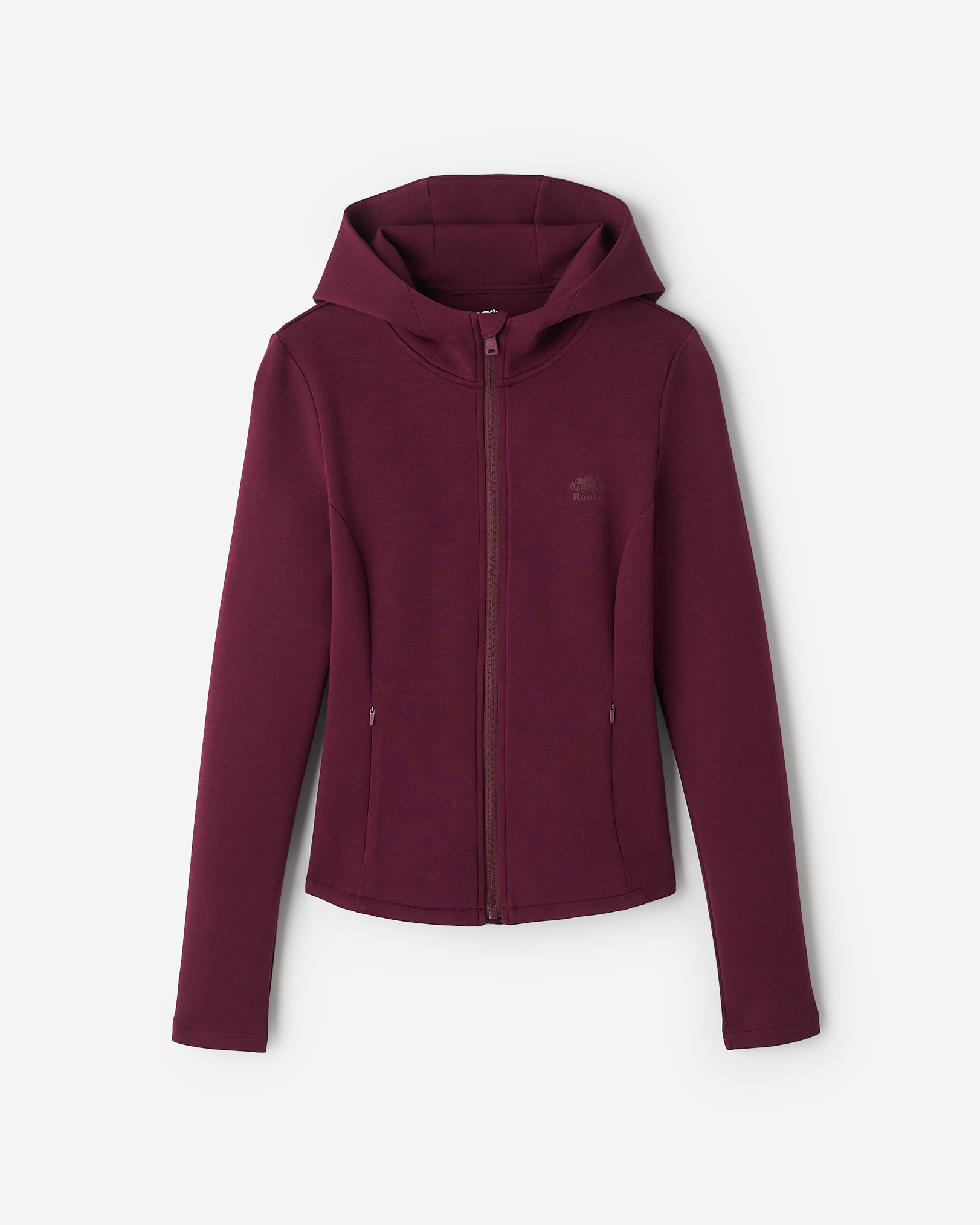 Roam Hooded Full Zip - Maroon Fig