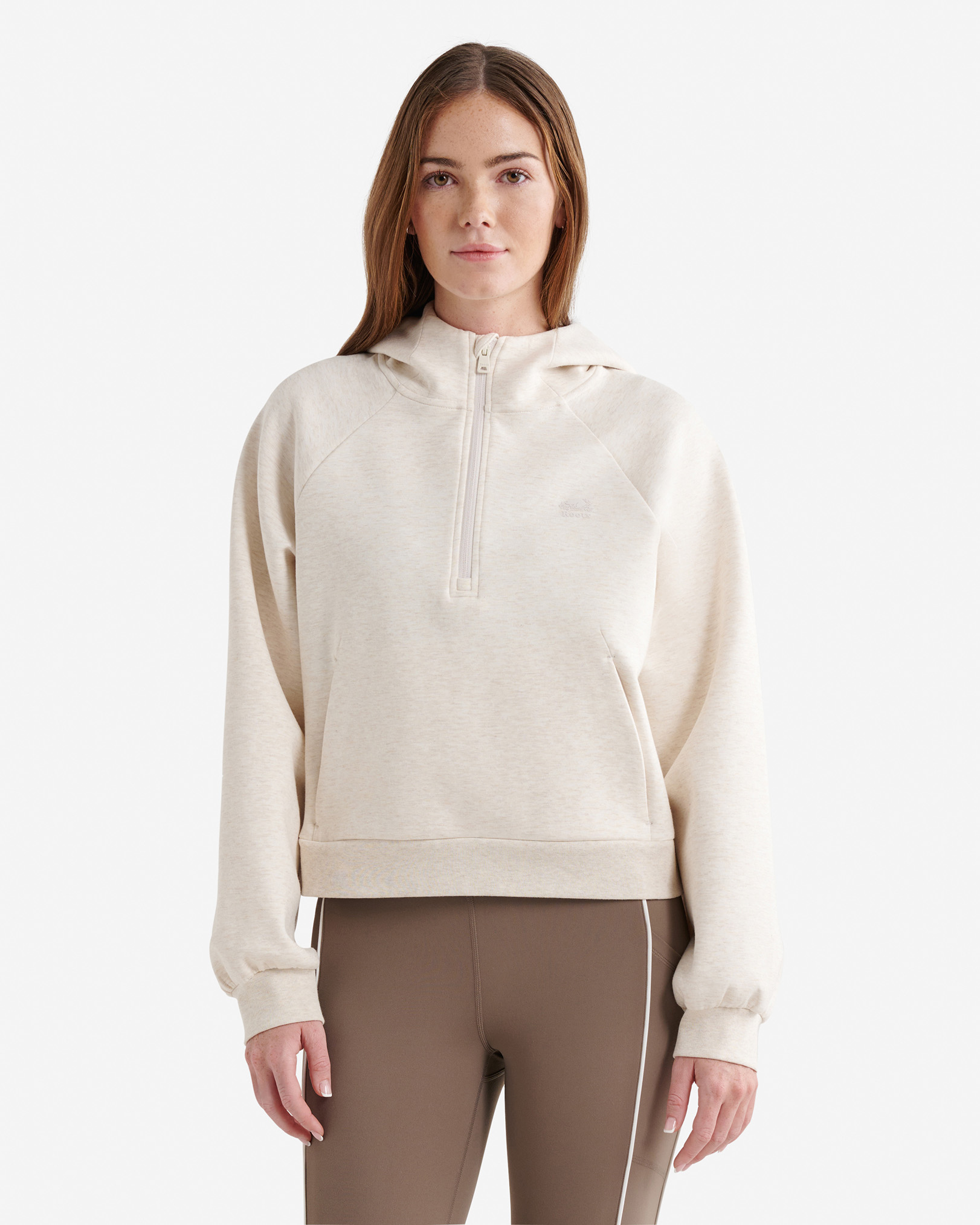 Roam Quarter Zip Hoodie - Oatmeal Mix