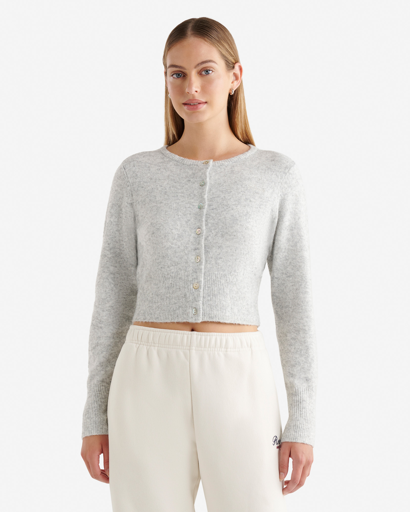 Olivia Cardigan - White Grey Mix Olivia Cardigan - White Grey Mix