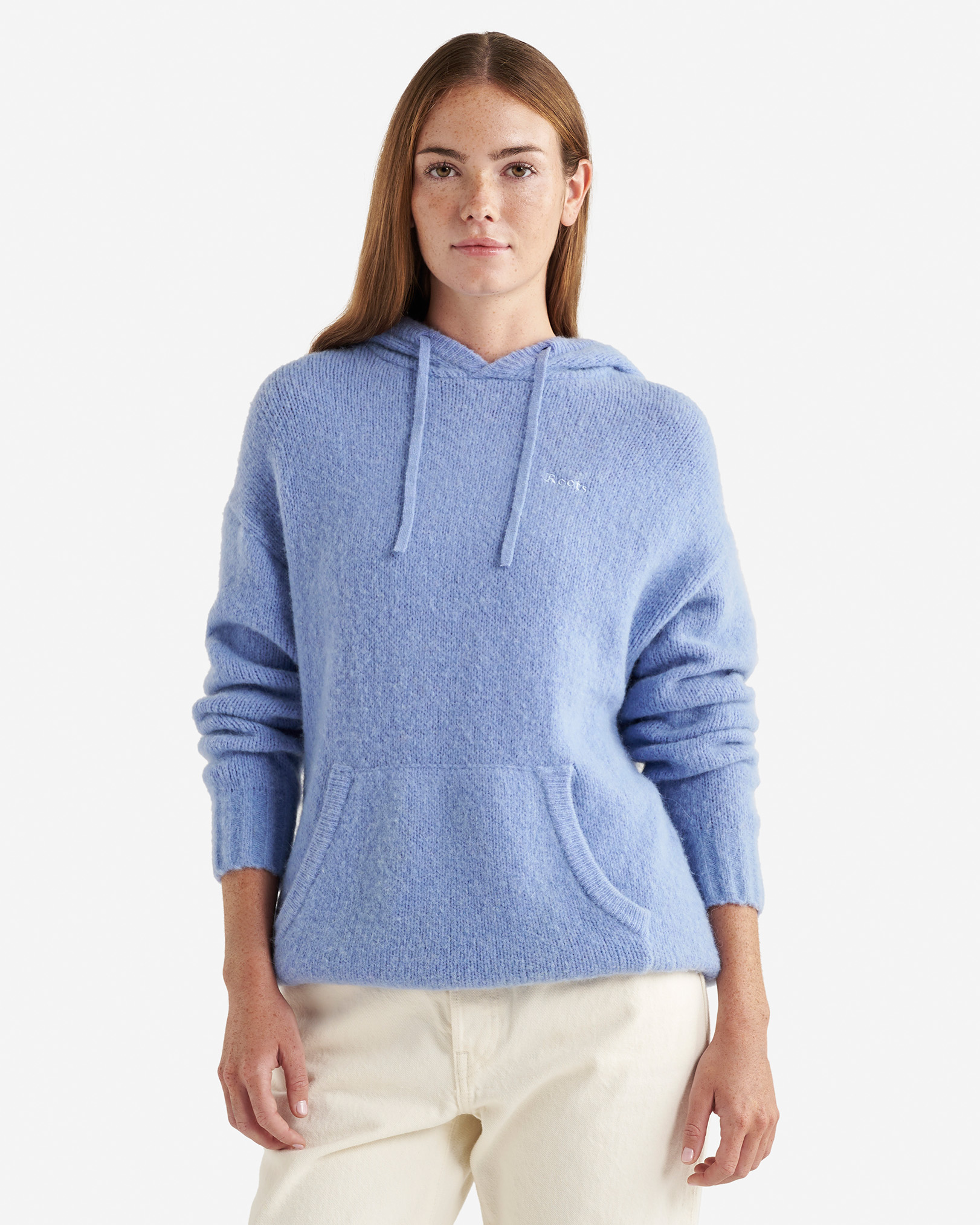 Aurora  Alpaca Wool Hoodie - Feather Blue Mix