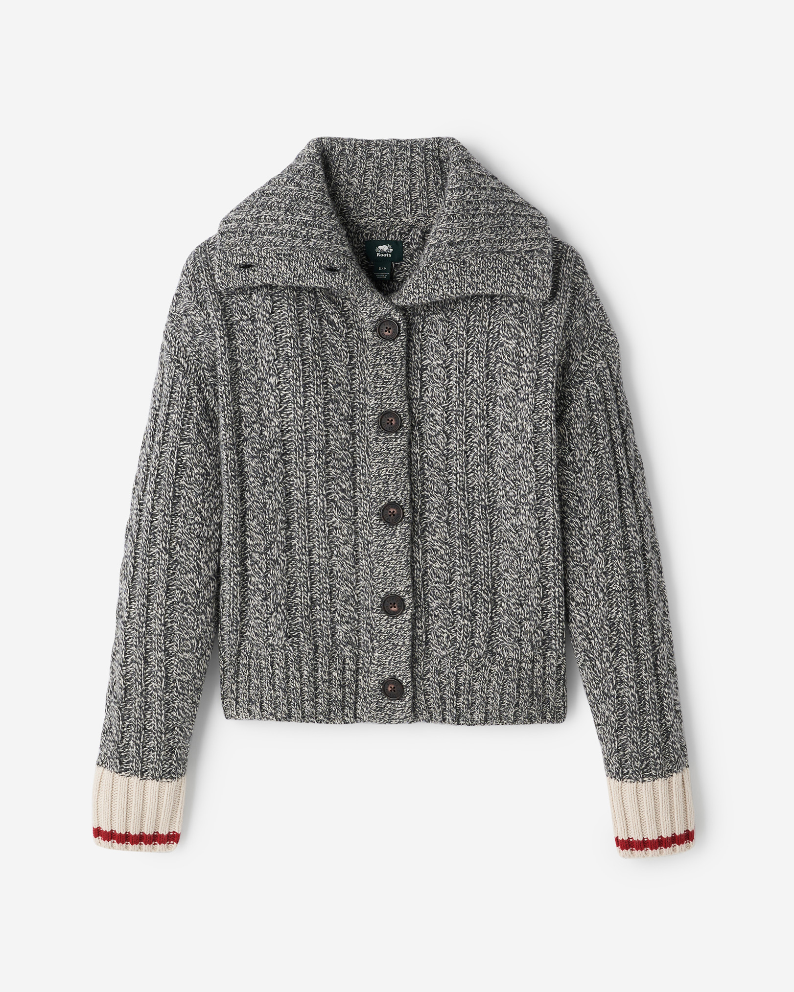 Cabin Collared Cardigan - Grey Oat Mix