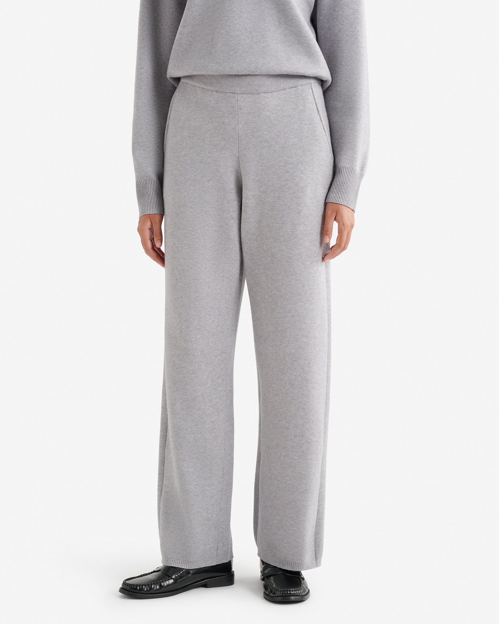 Bowen Wide Leg Pant - Light Grey Mix