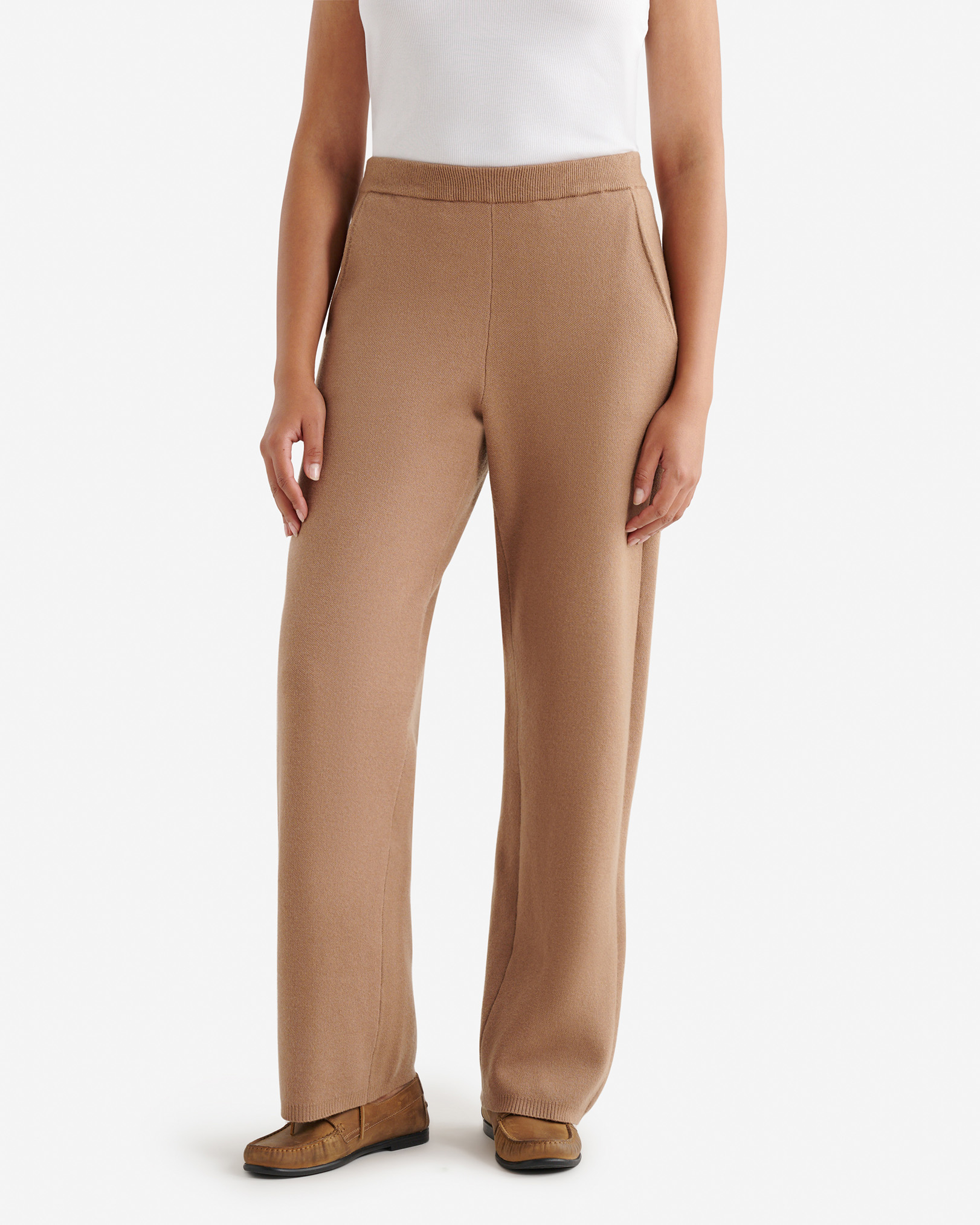 Bowen Wide Leg Pant - Camel Brown Mix