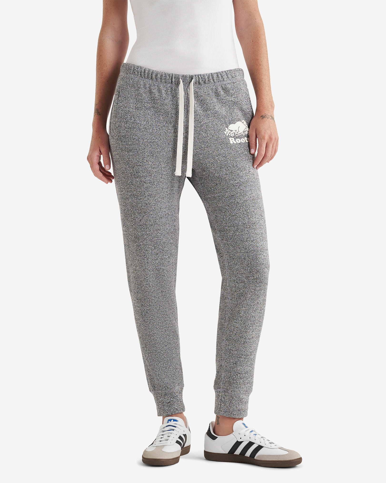 Organic Original Slim Cuff Sweatpant Short (26 Inch Inseam) - Salt & Pepper