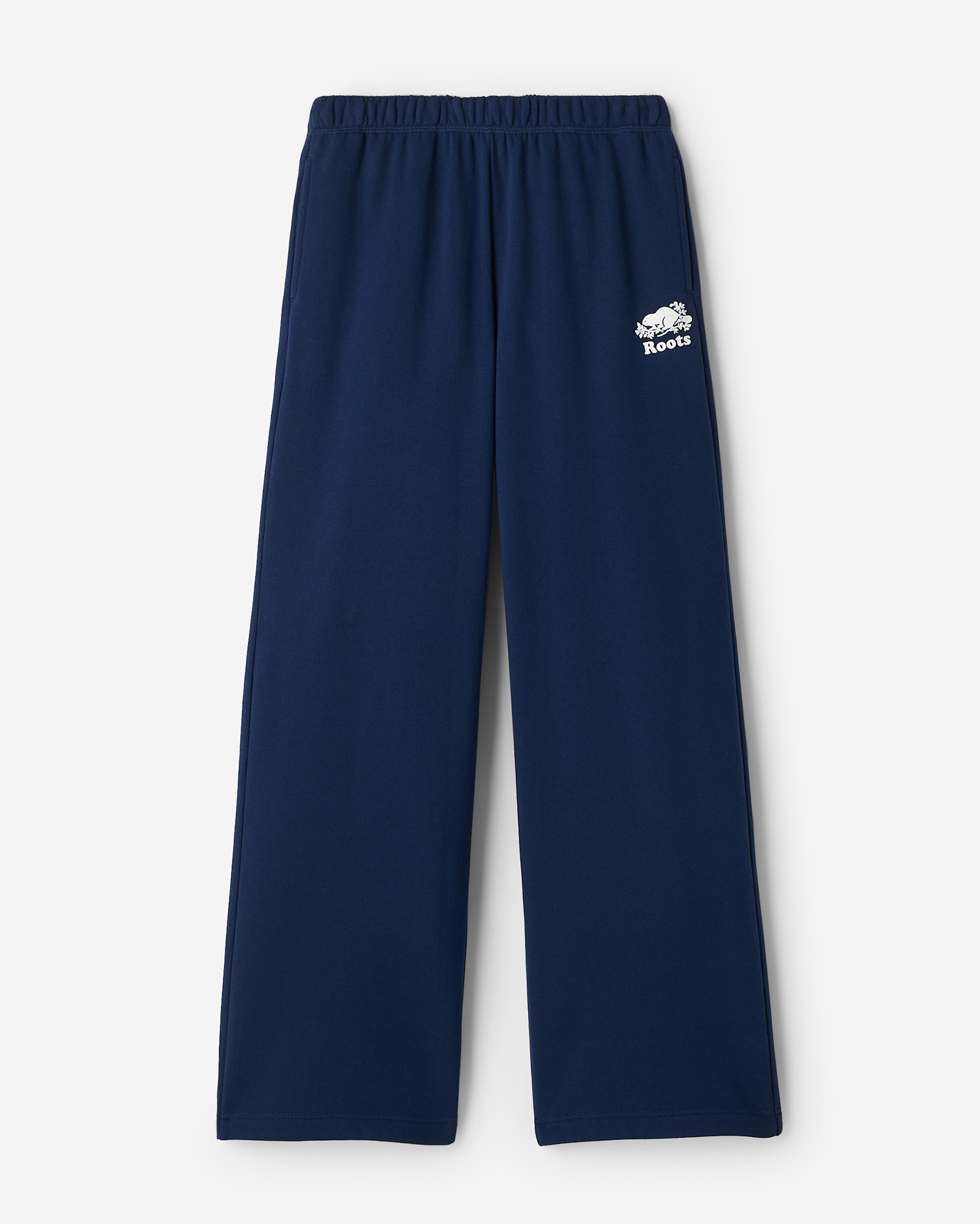 Pantalon à jambe large en molleton de coton bio Cooper - Vrai Bleu Marine Pantalon à jambe large en molleton de coton bio Cooper - Vrai Bleu Marine