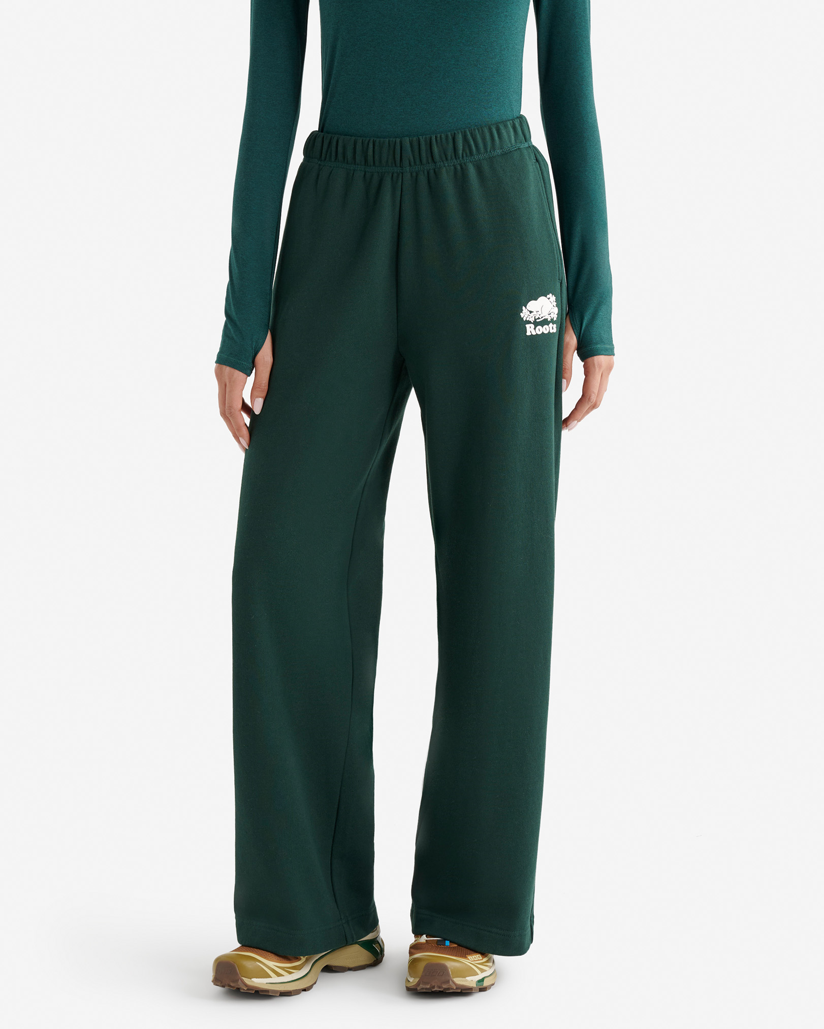 Organic Cooper Wide Leg Sweatpant - Varsity Green