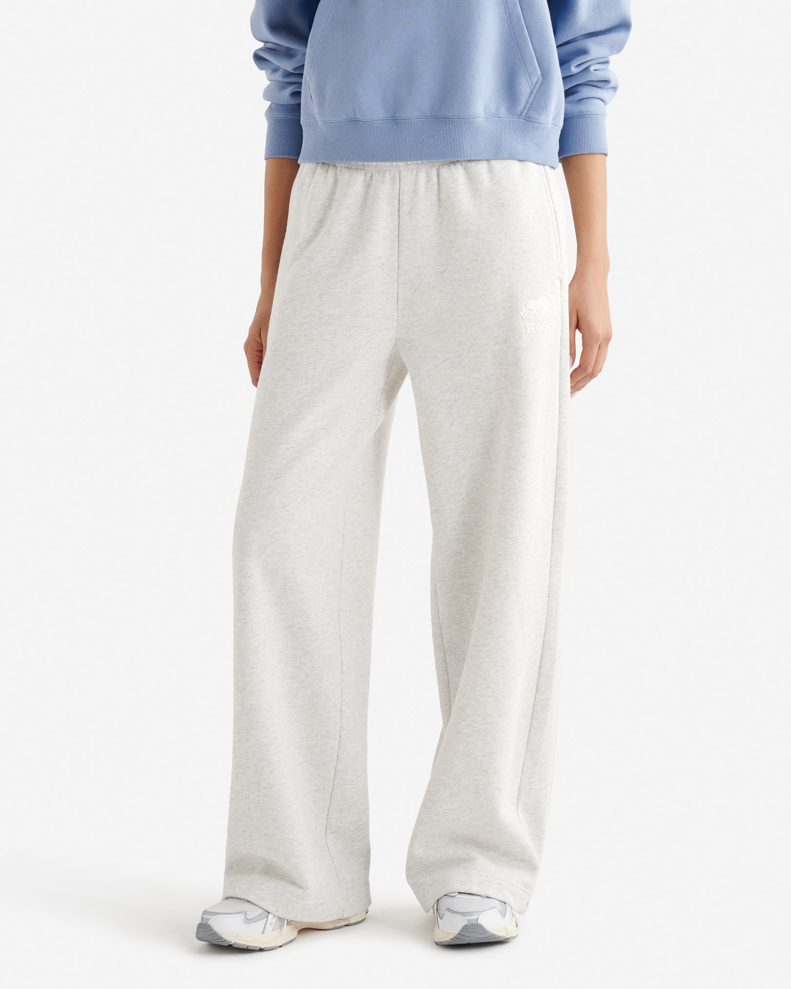 Organic Cooper Wide Leg Sweatpant - White Mix Organic Cooper Wide Leg Sweatpant - White Mix